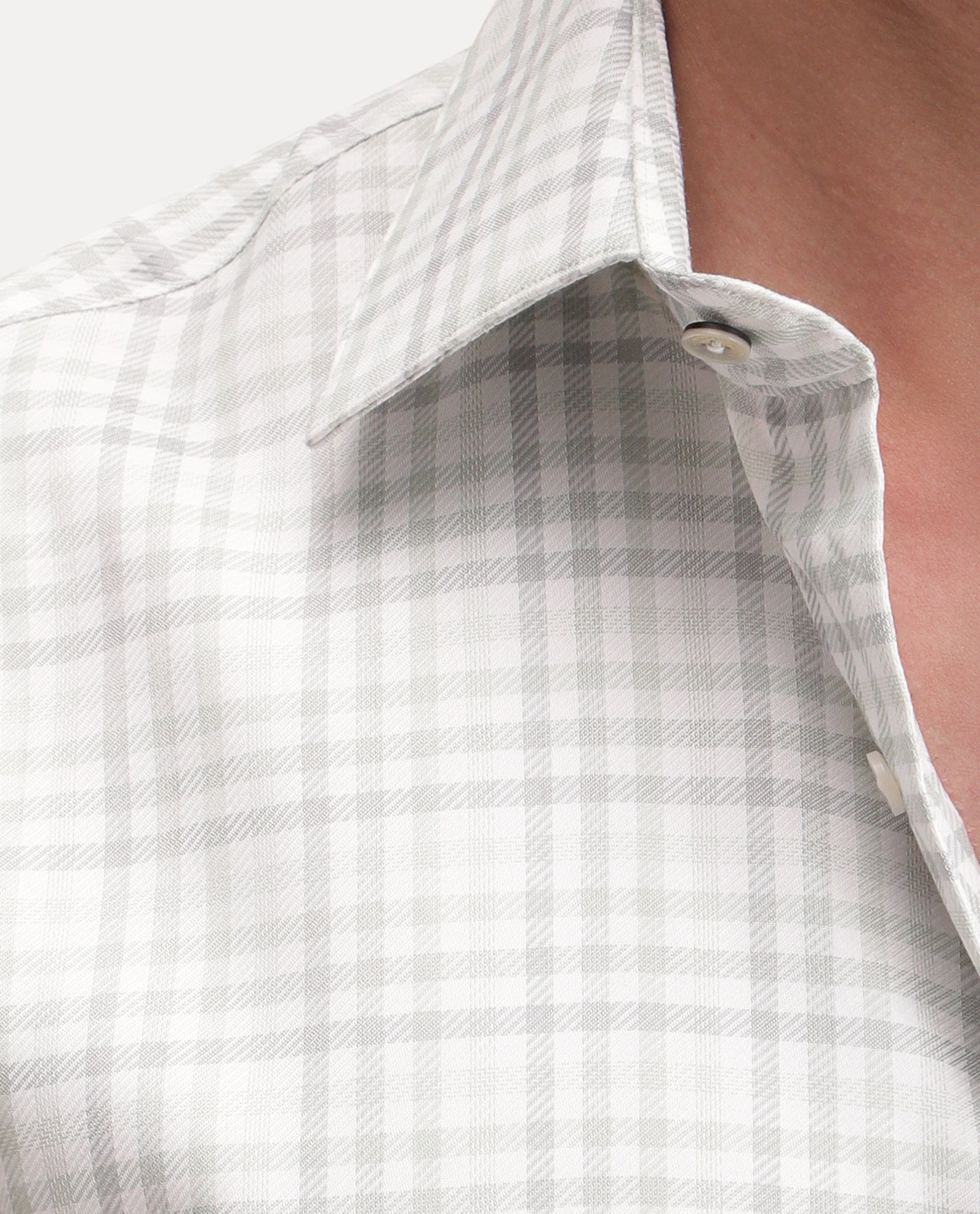 Rare Rabbit Men's Orexa Light Green Polyester Blend Button Regular Fit Checked Shirt