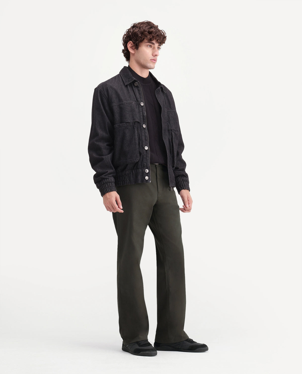 Rare Rabbit Men's Spoke-W Cotton Blend Button And Zip Wide Leg Fit Plain Trouser