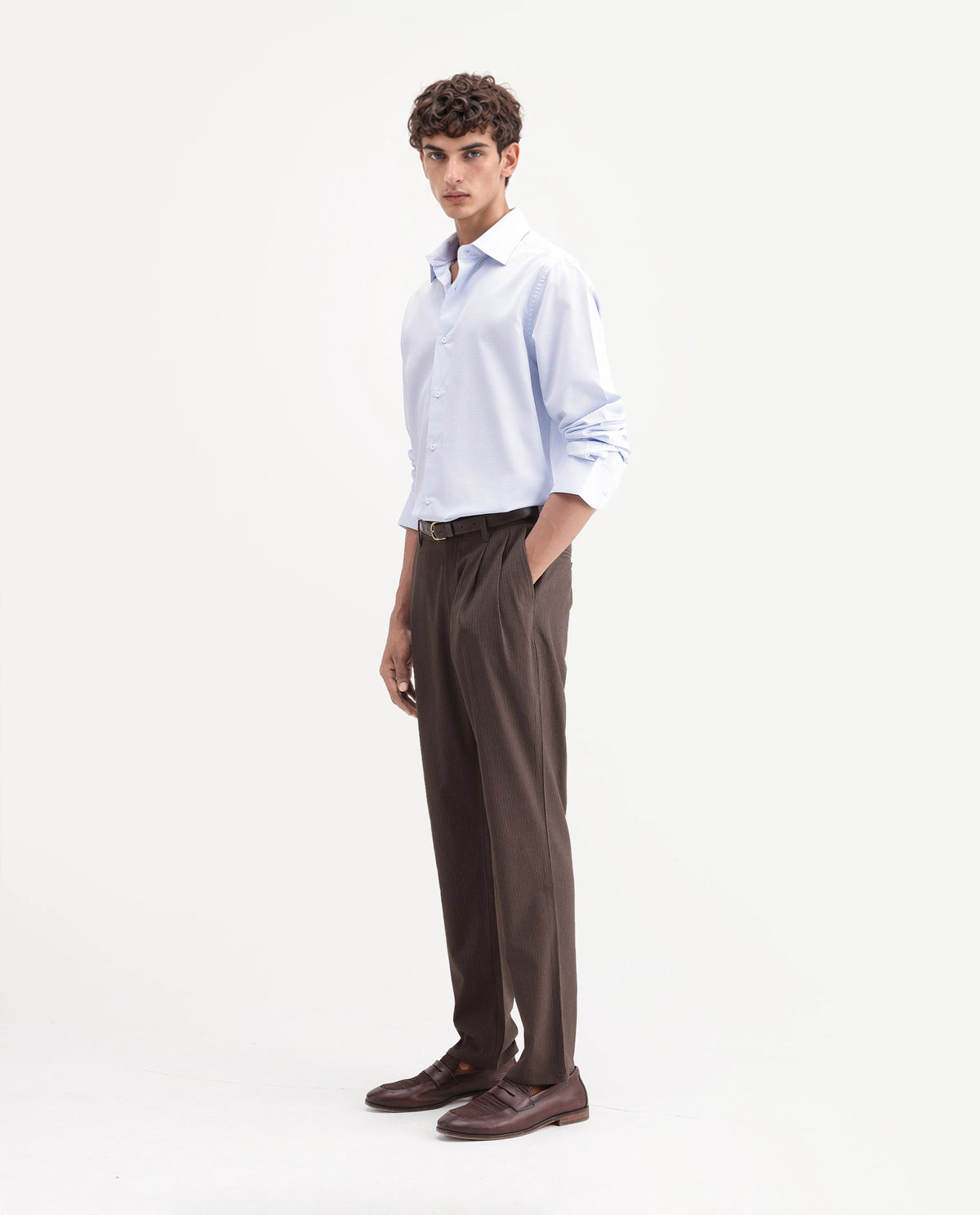 Rare Rabbit Men's Fyn Brown Polyester Blend Regular Fit Stripe Trouser - image 6