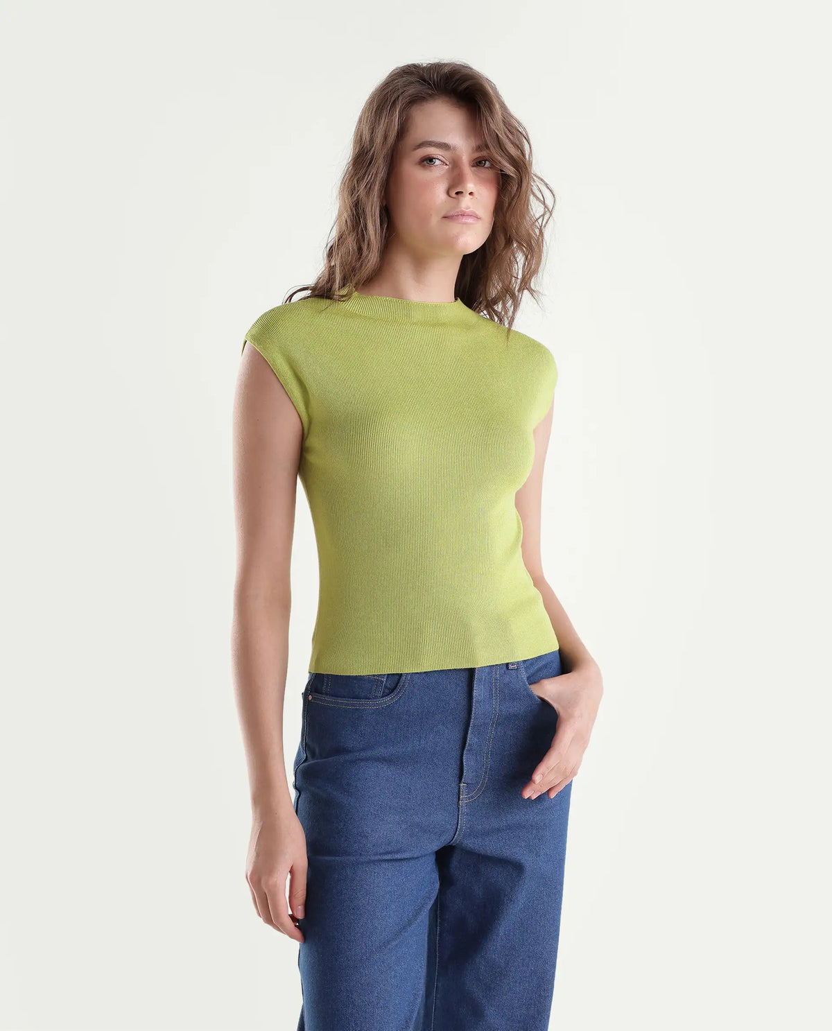 Rareism Women's Livon Light Yellow Viscose Blend Pull-On Regular Fit Plain Top