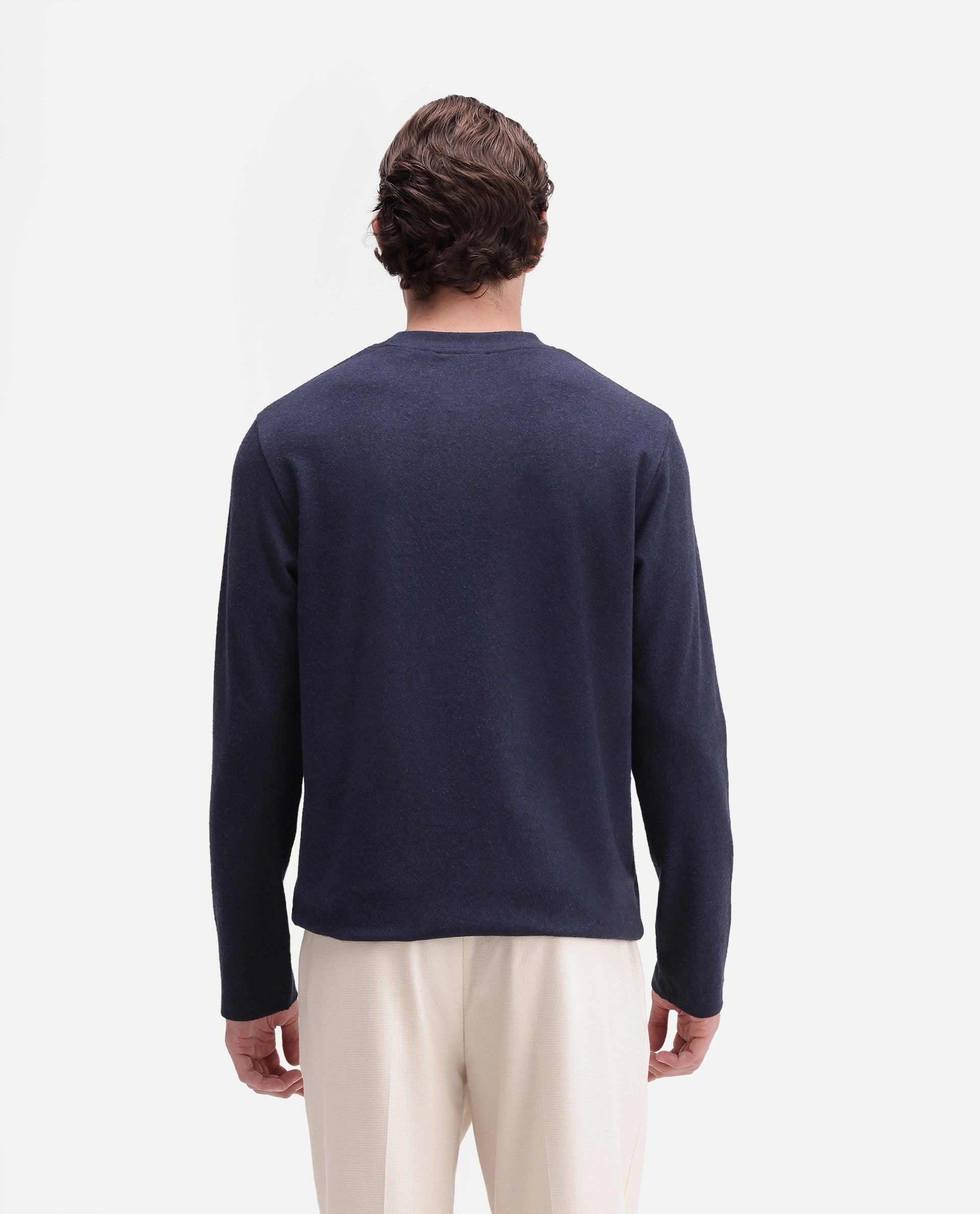 Rare Rabbit Men's Kiki Navy Polyester Blend Crew Neck Regular Plain T-Shirt