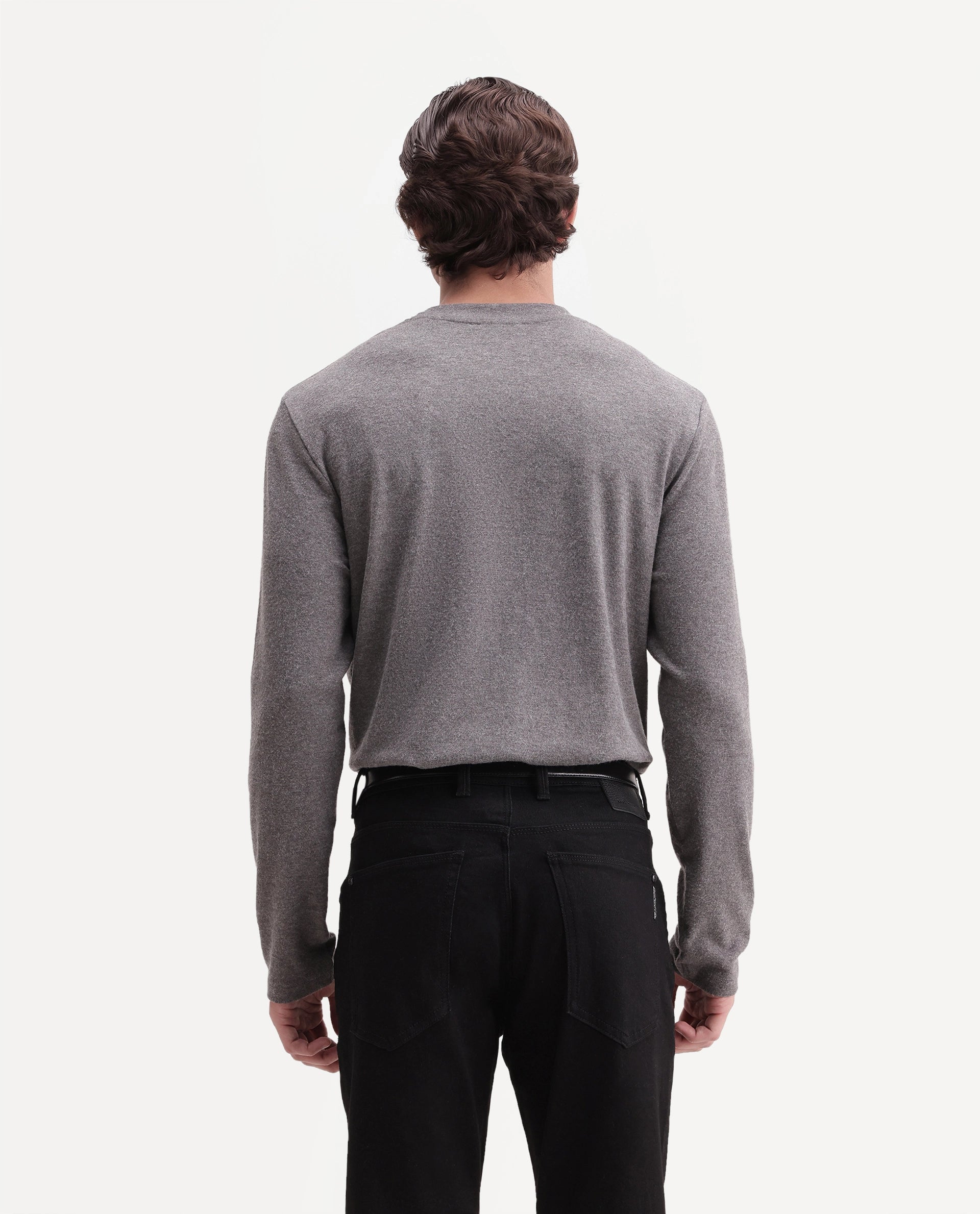 Rare Rabbit Men's Kiki Light Grey Polyester Blend Crew Neck Regular Plain T-Shirt