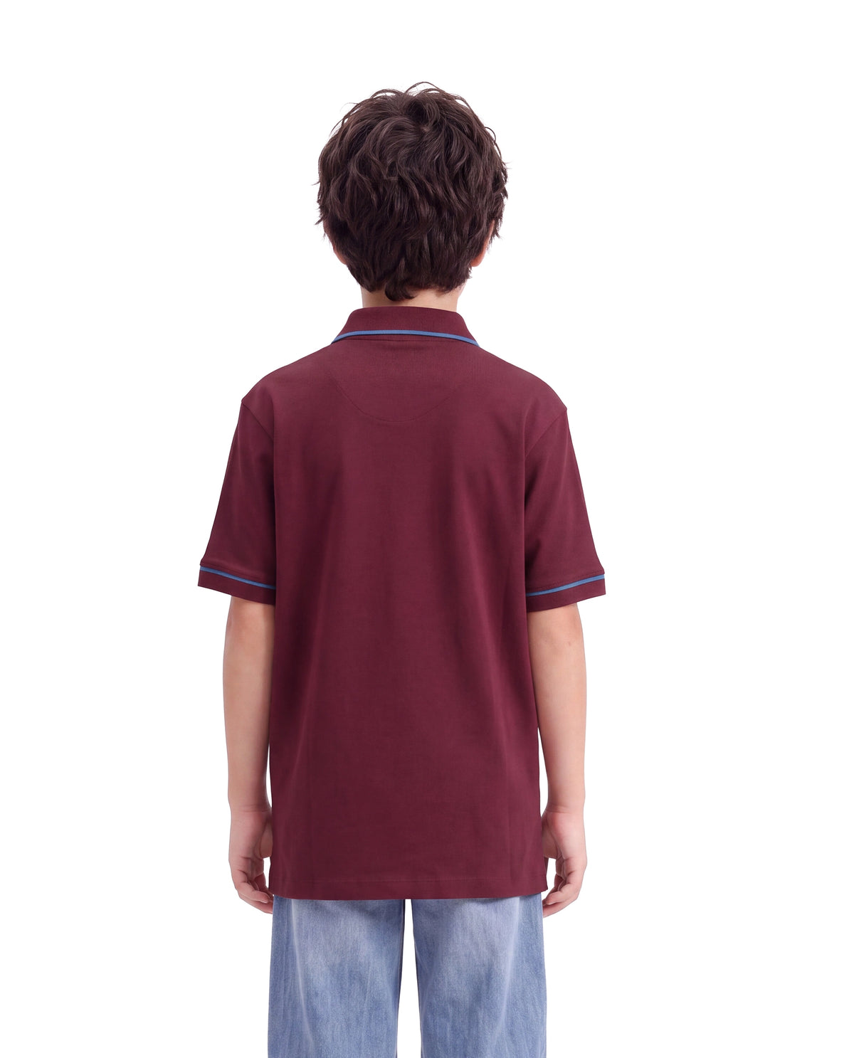 Rare Ones Kids Trax Maroon Cotton Fabric Button Closure Regular Fit Printed Polo