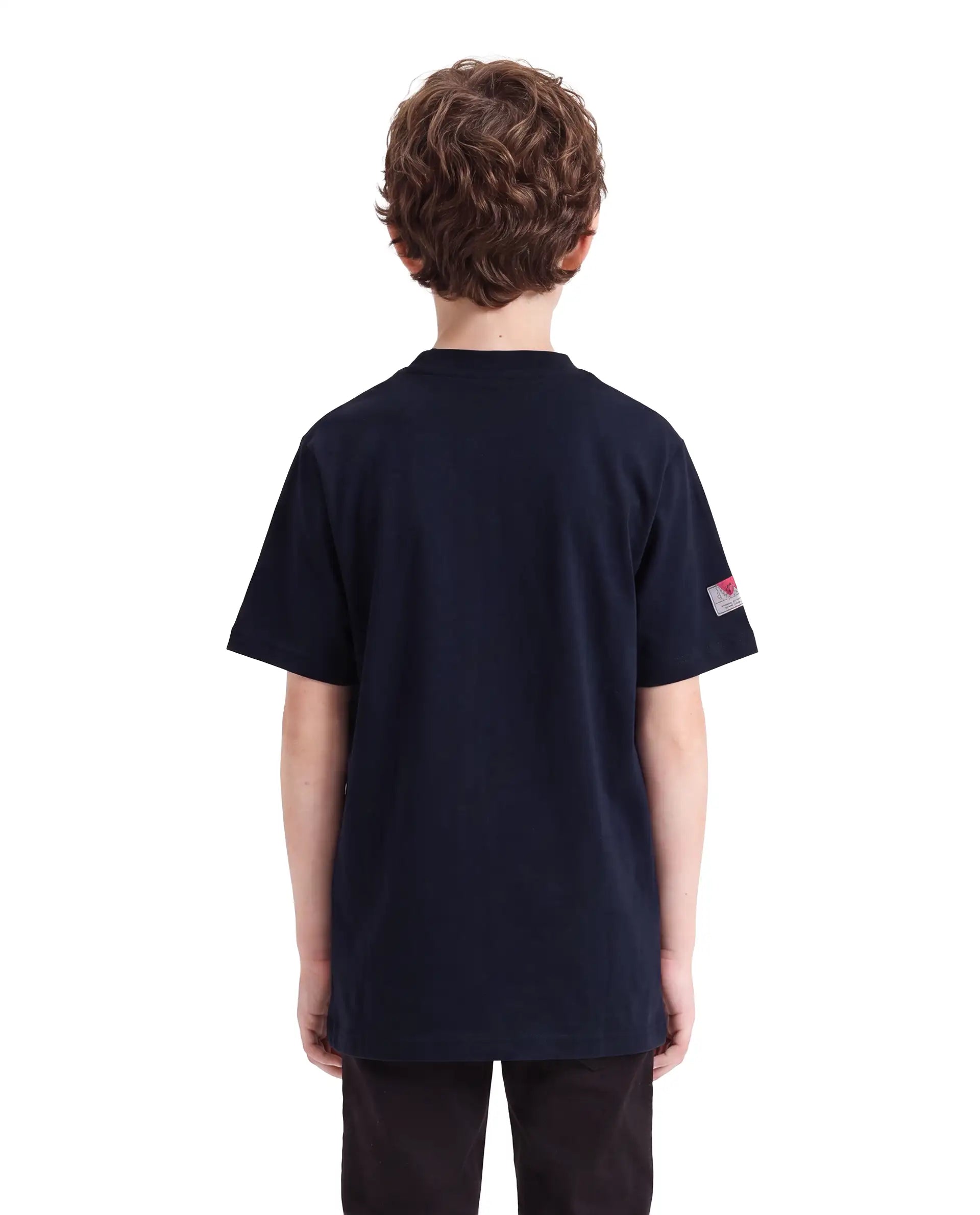 Rare Ones Kids Stilo Navy Cotton Fabric Pull-On Regular Fit Printed T-Shirt