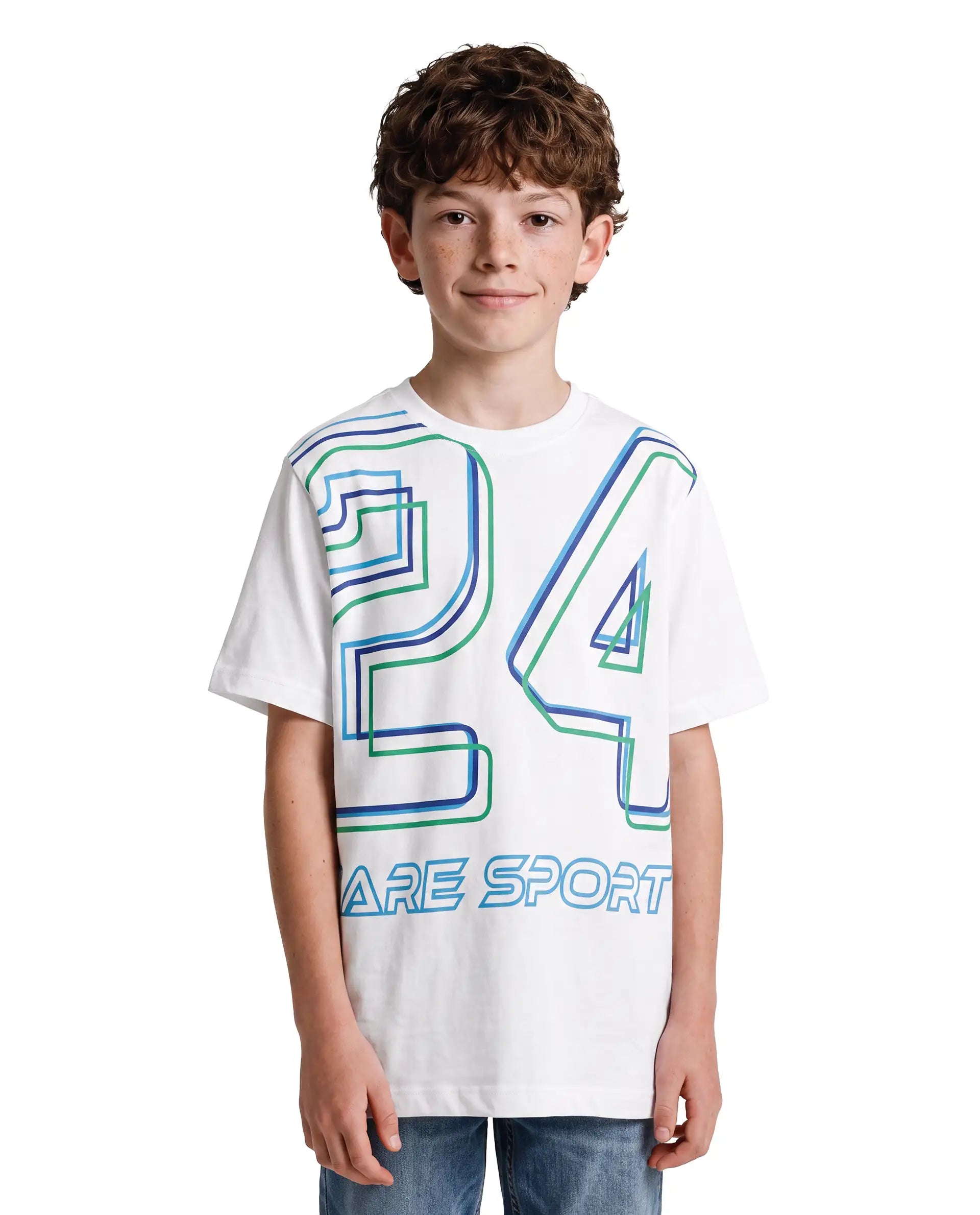 Rare Ones Kids Svant White Cotton Fabric Pull-On Regular Fit Graphic Print T-Shirt