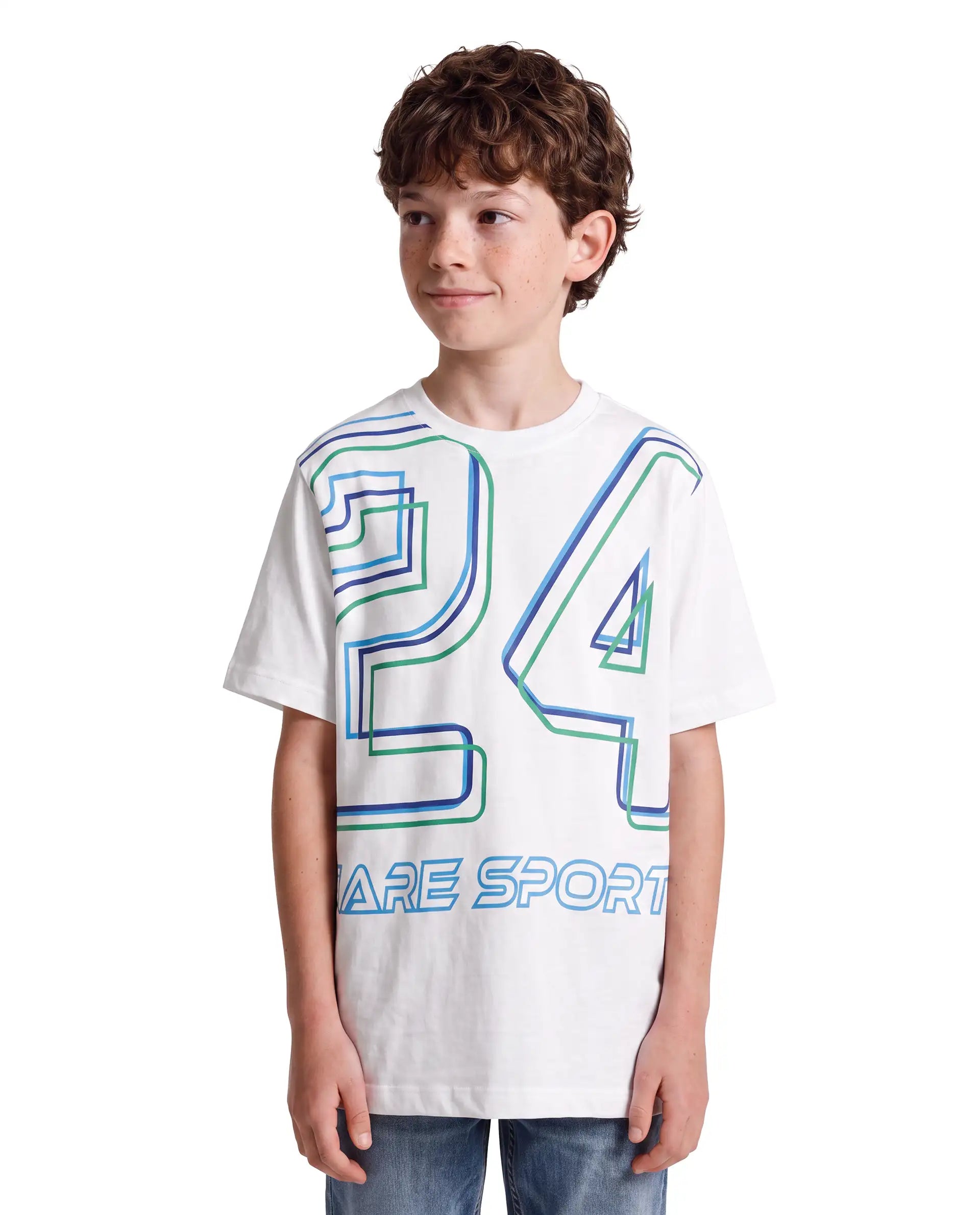 Rare Ones Kids Svant White Cotton Fabric Pull-On Regular Fit Graphic Print T-Shirt
