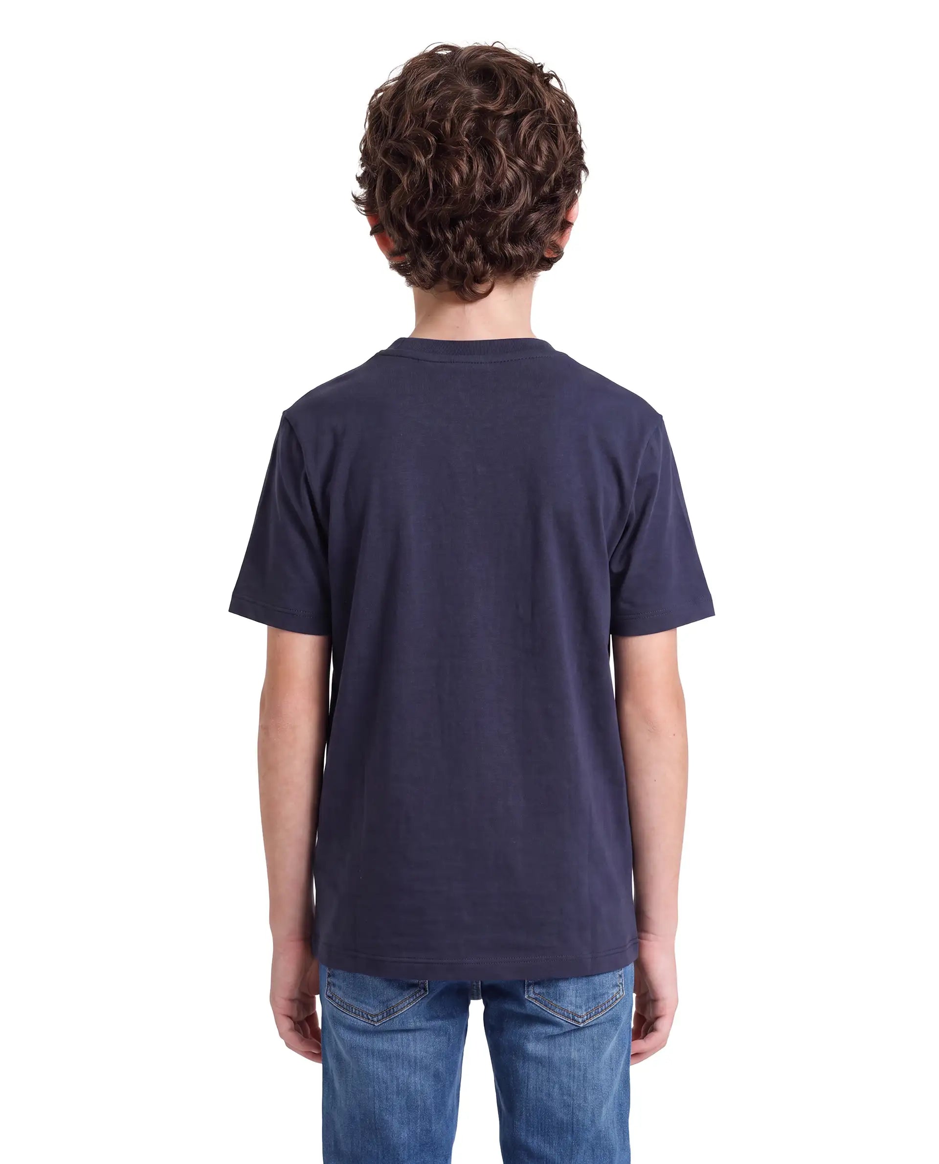 Rare Ones Kids Walko Navy Cotton Blend Fabric Pull-On Regular Fit Graphic Print T-Shirt
