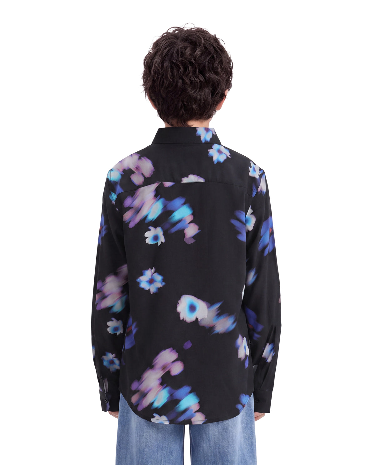 Rare Ones Kids Walt Black Viscose Fabric Button Closure Regular Fit Digital Print Shirt