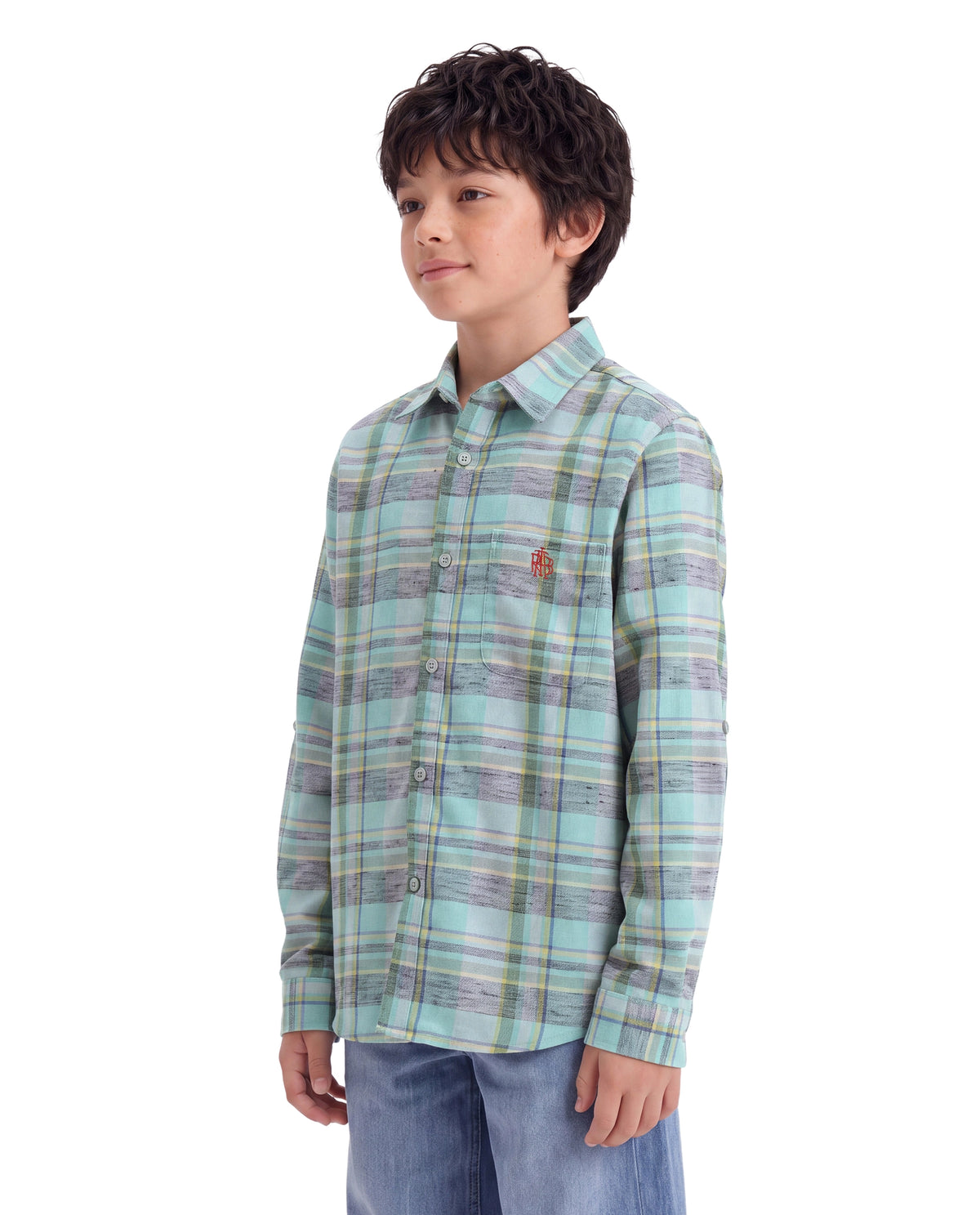 Rare Ones Kids Wats Multi Cotton Blend Fabric Button Closure Regular Fit Embroidered Shirt