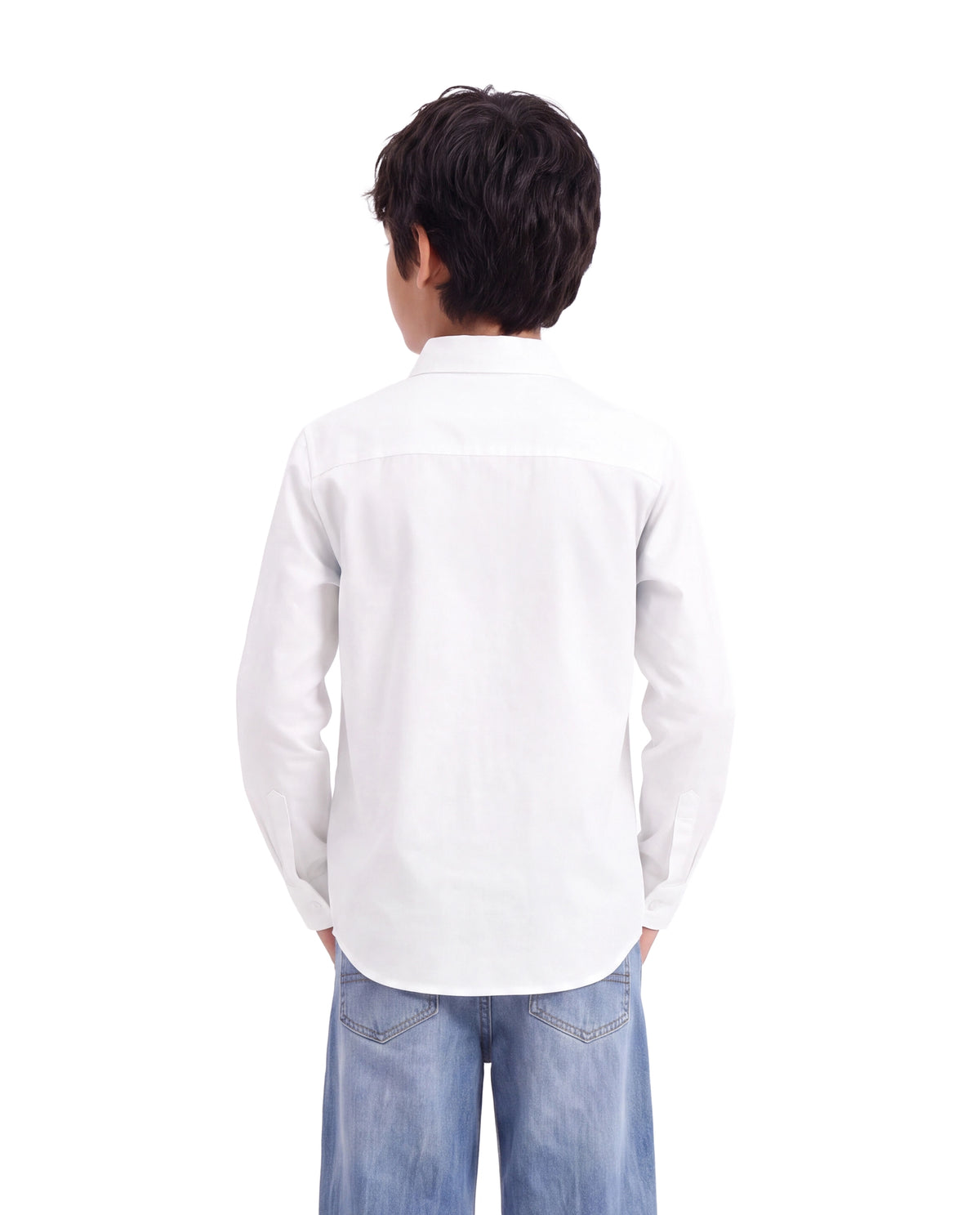 Rare Ones Kids Igno White Cotton Fabric Button Closure Regular Fit Typography Shirt