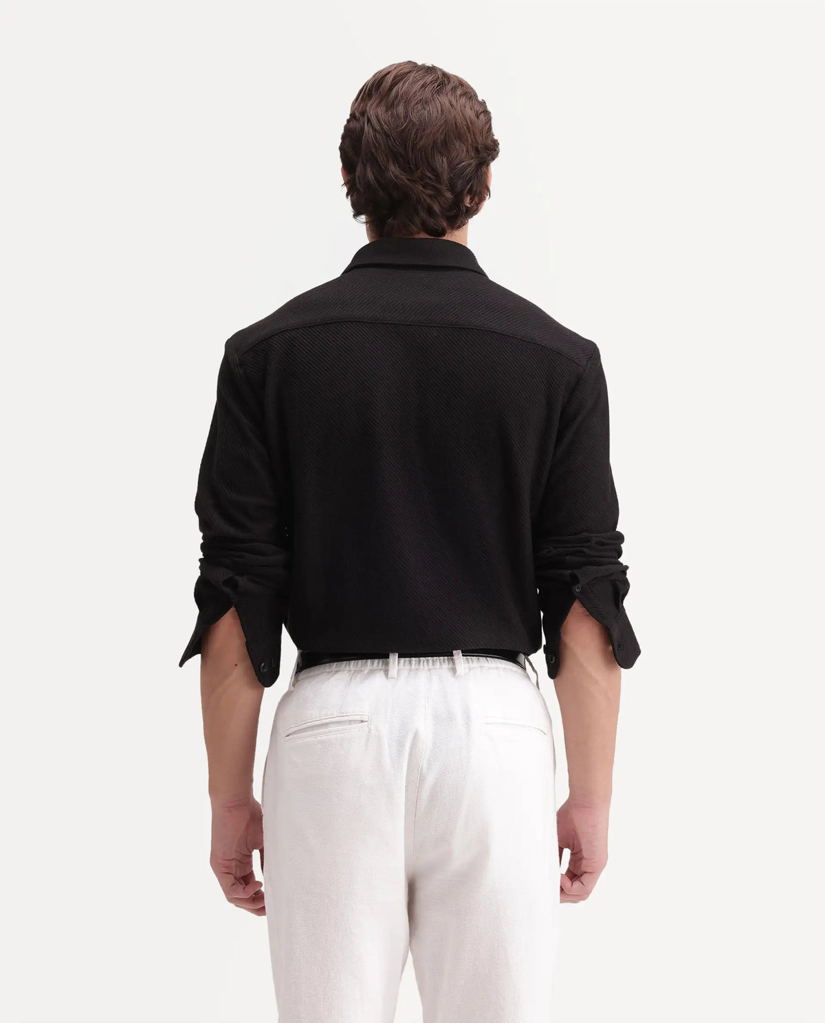 Rare Rabbit Men's Elk Black Cotton Button Regular Fit Jcaquard Shirt