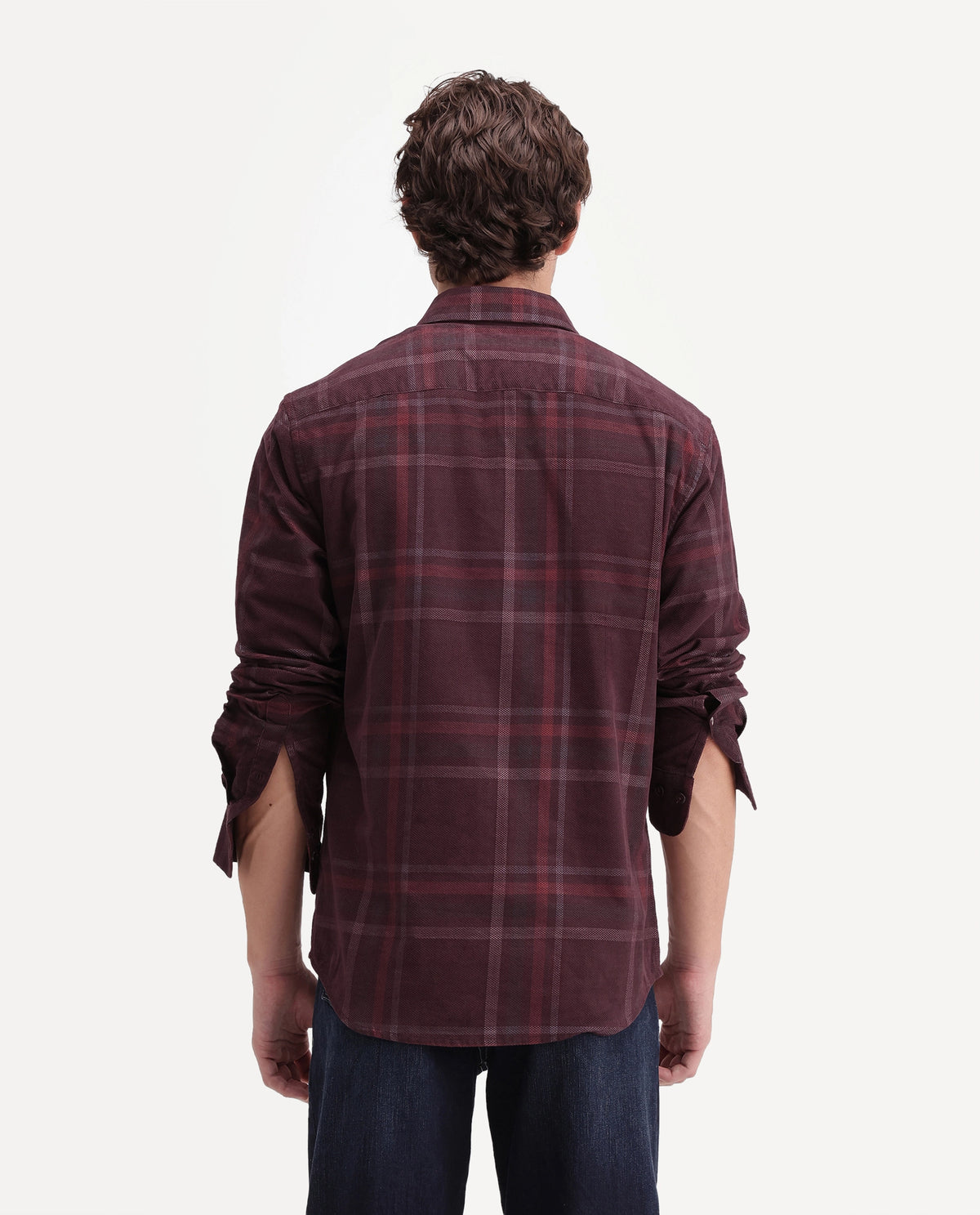 Rare Rabbit Men's Edom Pastel Maroon Cotton Button Regular Fit Checked Shirt