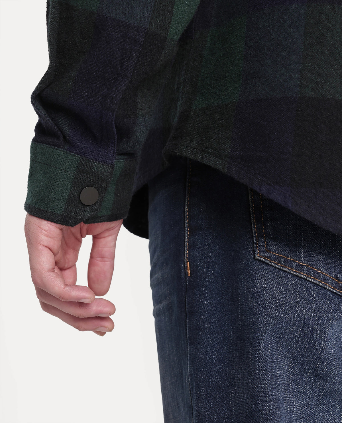Rare Rabbit Men's Asdo Green Cotton Snap Button Regular Fit Checked Shirt