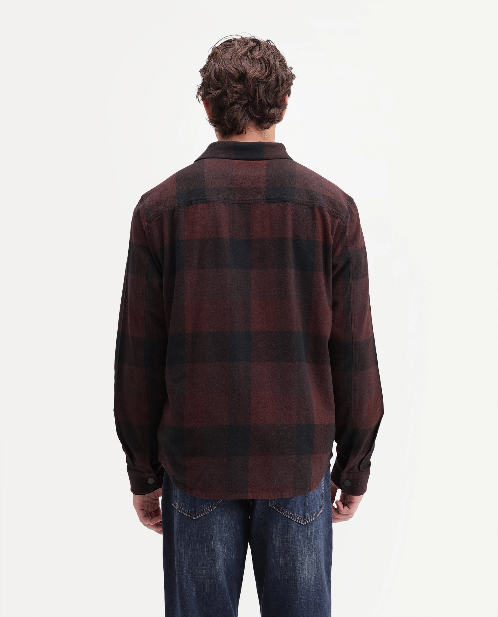 Rare Rabbit Men's Asdo Red Cotton Snap Button Regular Fit Checked Shirt
