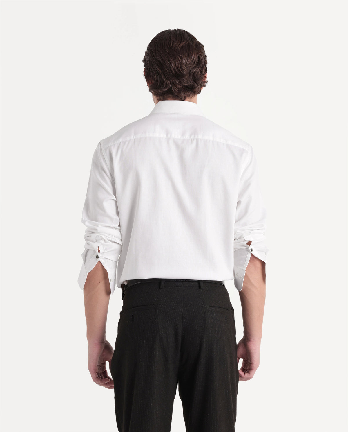 Rare Rabbit Men's Medis White Cotton Button Regular Fit Plain Shirt