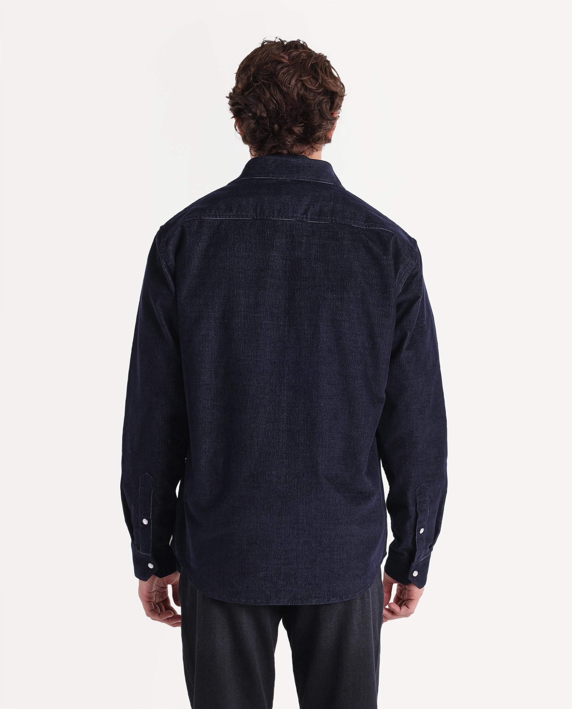 Rare Rabbit Men's Gary Blue Cotton Blend Button Regular Fit Plain Shirt