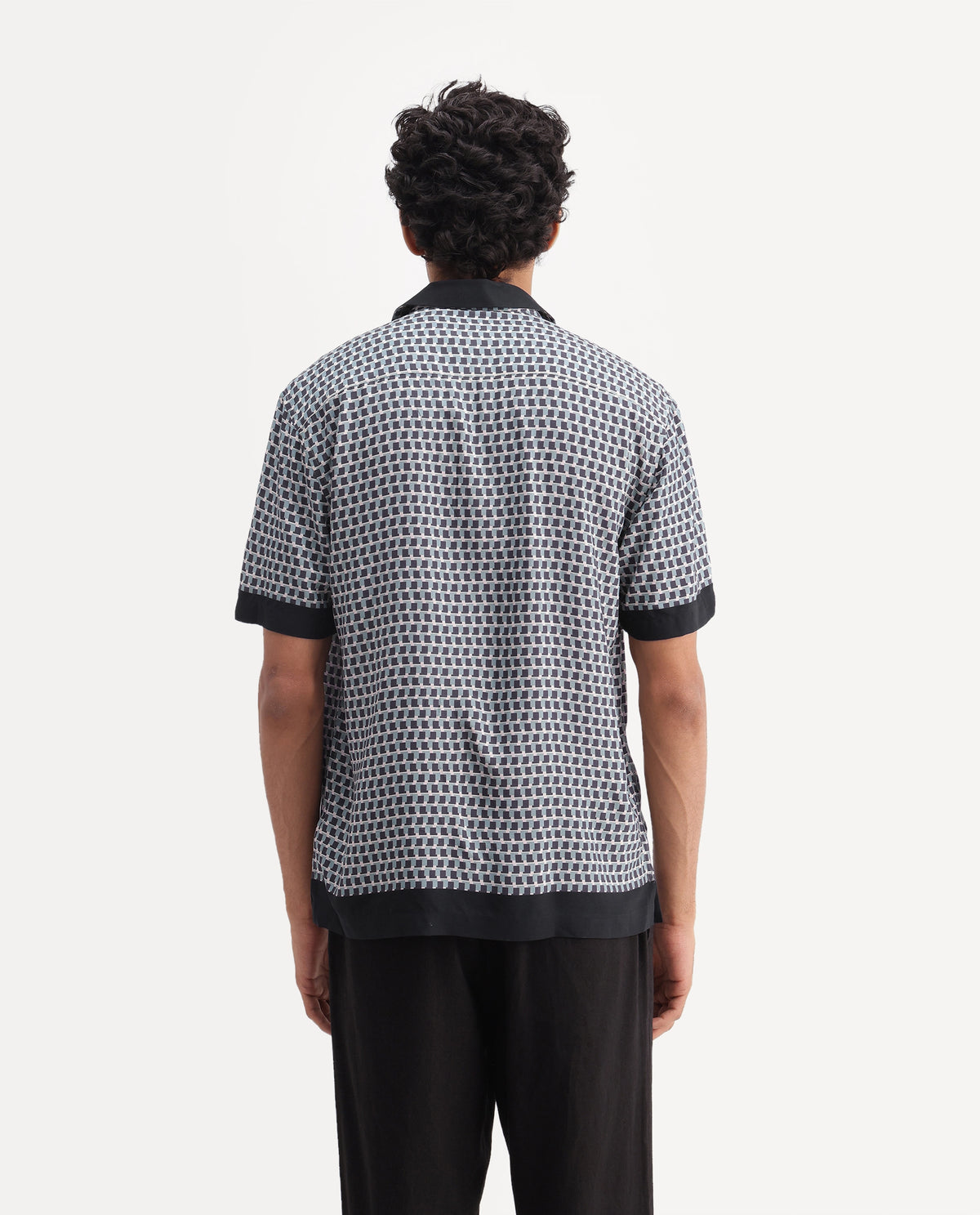 Rare Rabbit Men's Xine Off White Viscose Cuban Collar Button Regular Geometric Print Shirt - image 8
