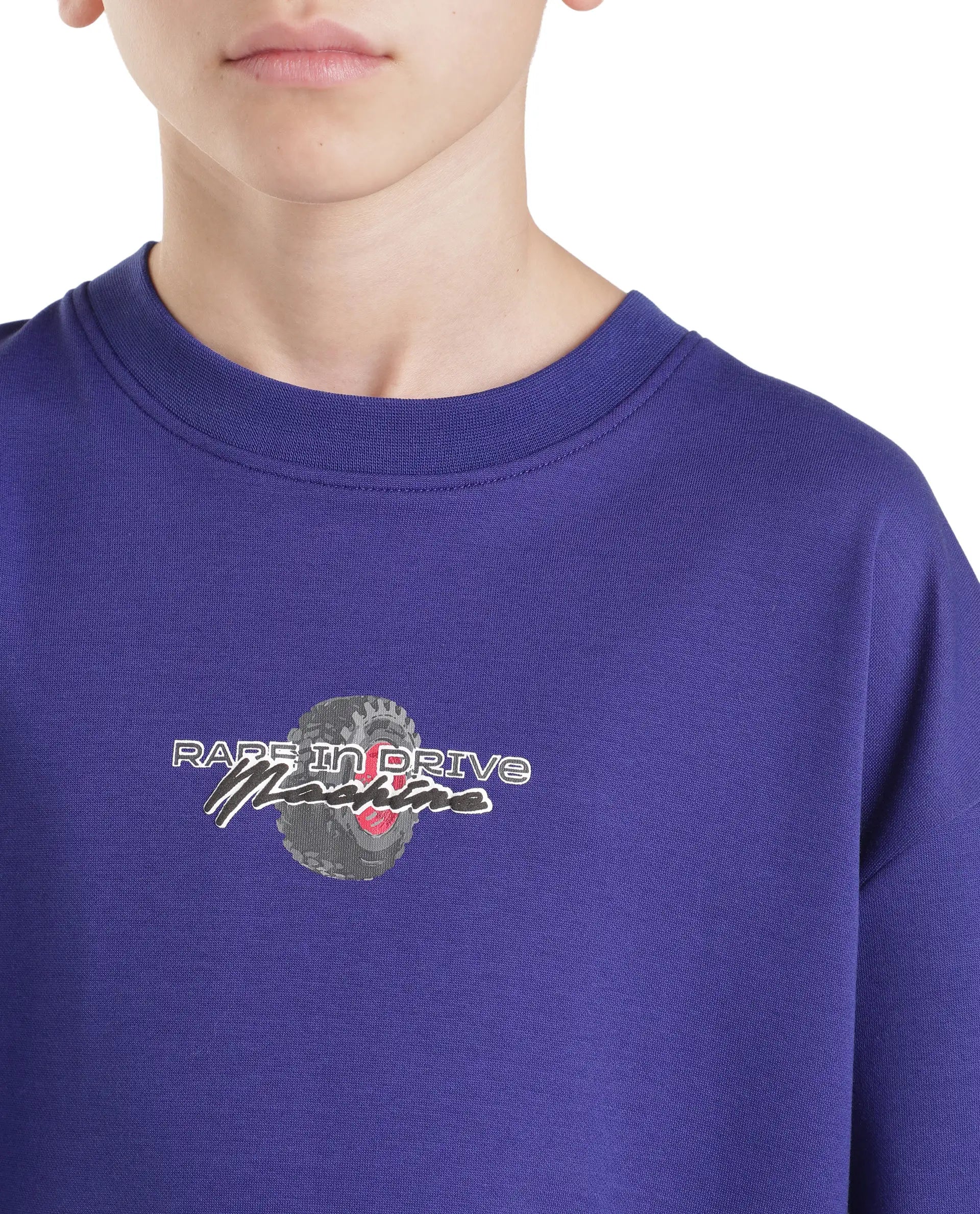 Rare Ones Kids Jamz Dark Purple Cotton Blend Fabric Pull-On Oversized Fit Graphic Print T-Shirt