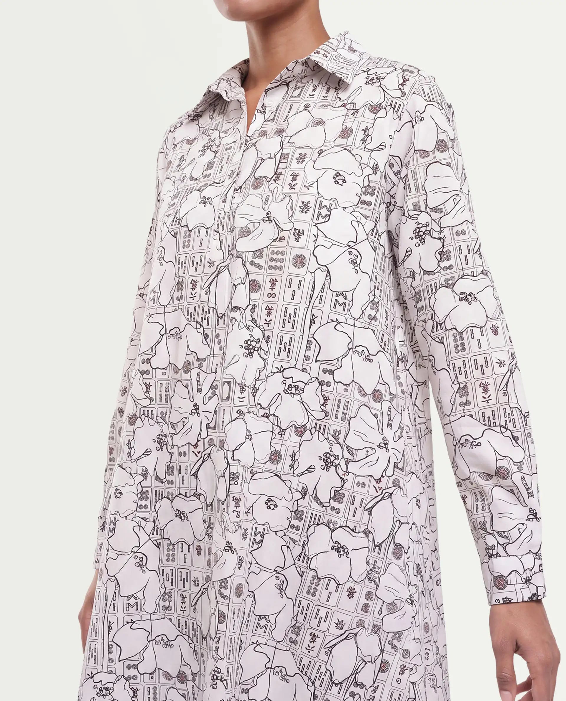 Rareism Women's Mleo Beige Cotton Button A-Line Dress