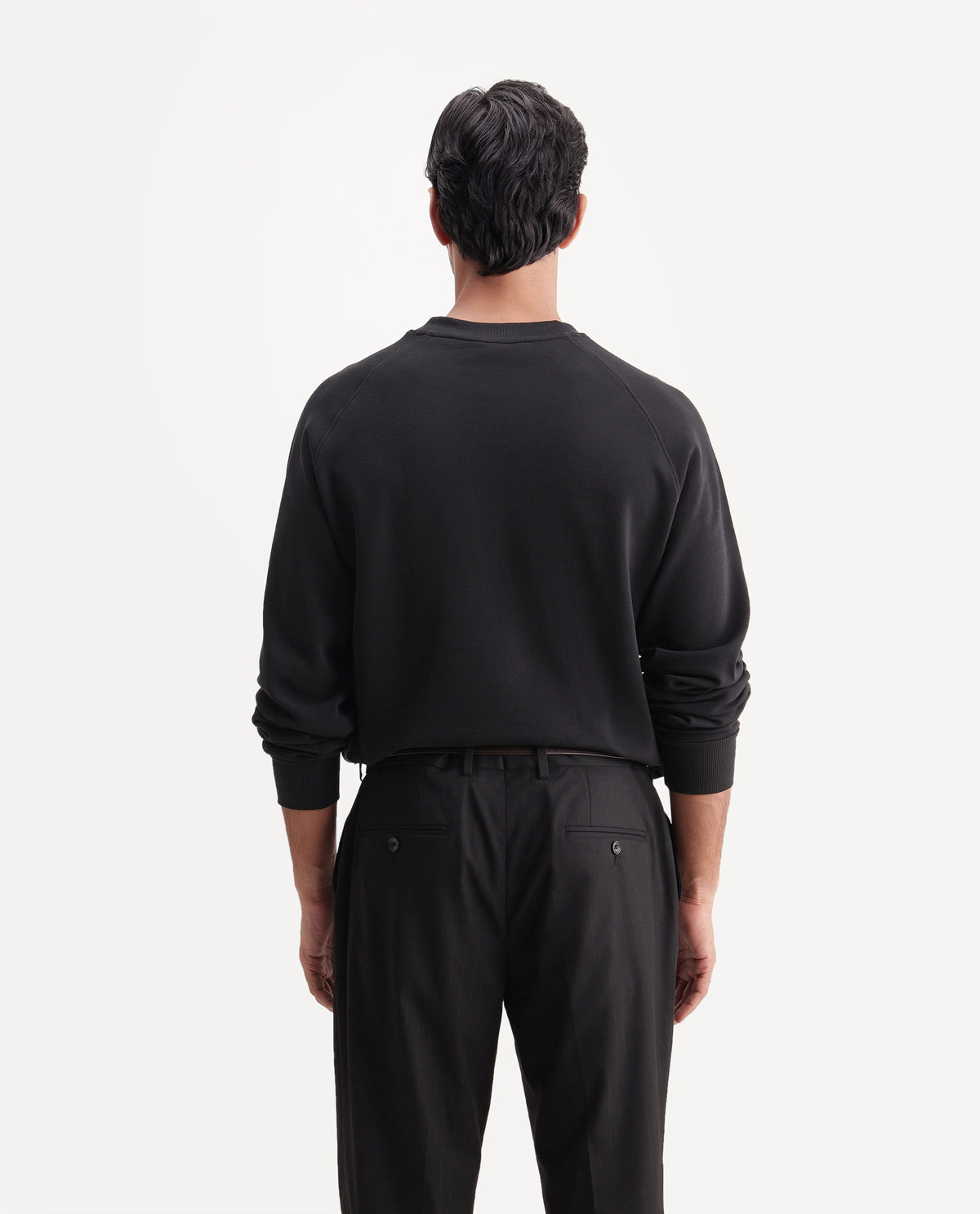 Rare Rabbit Men's Nabro Primary Black Cotton Blend Crew Neck Regular Plain Sweatshirt - image 6