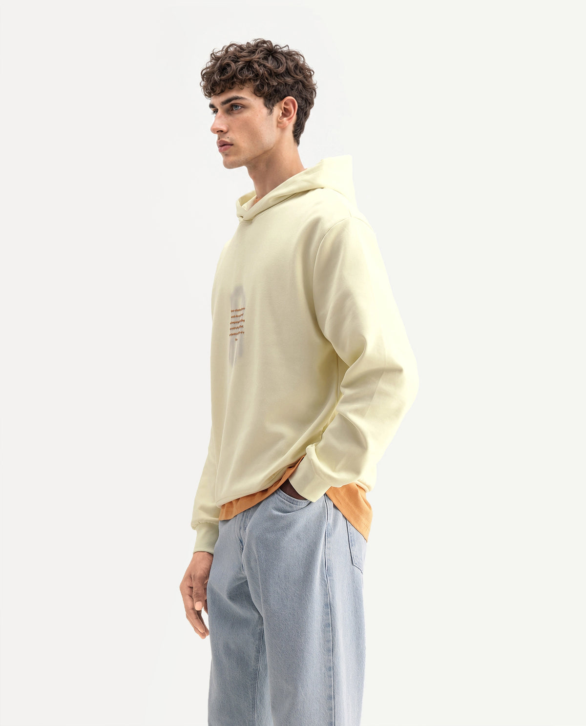 Rare Rabbit Men's Ble Light Yellow Cotton Blend Hooded Regular Graphic Print Sweatshirt - image 5