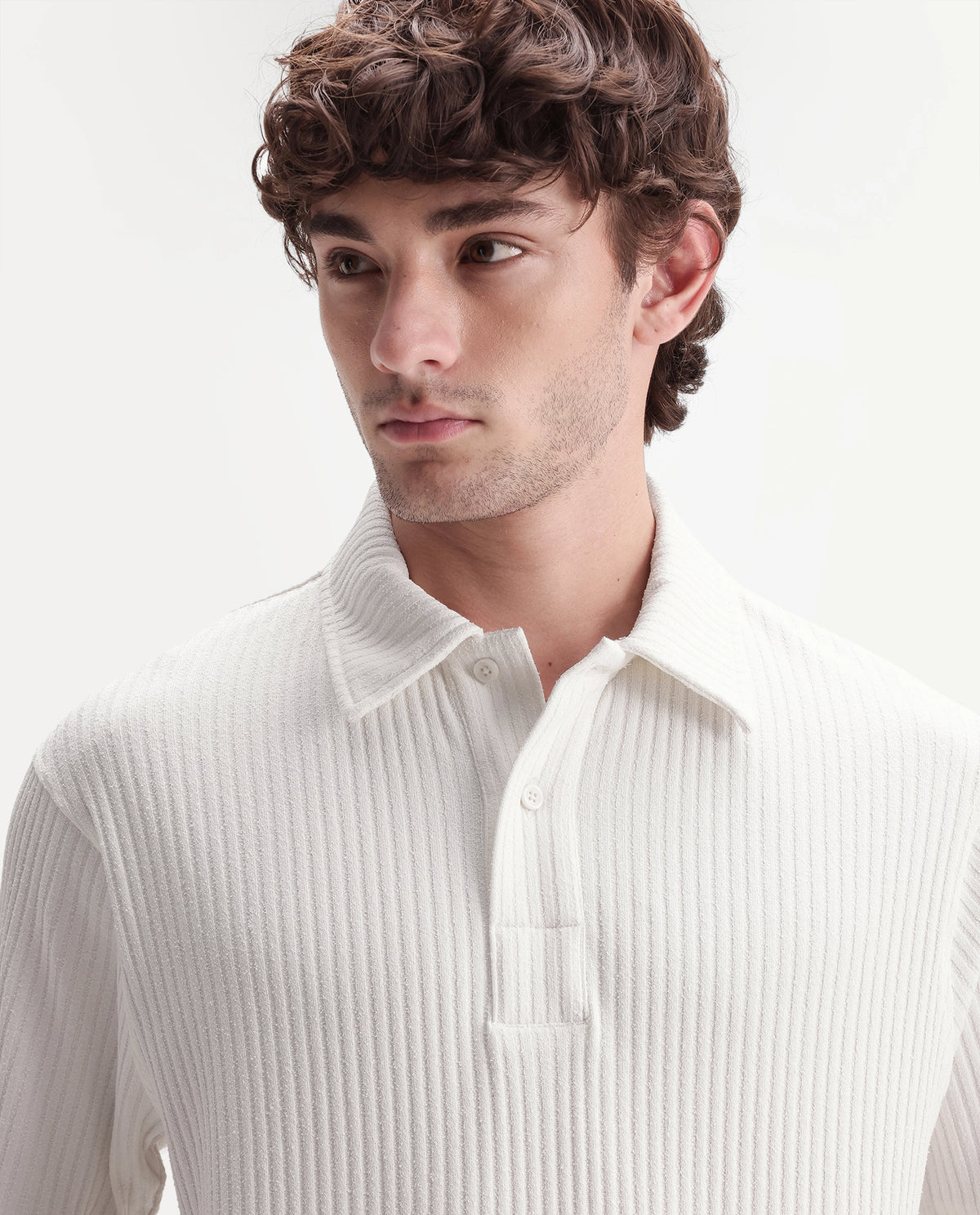 Rare Rabbit Men's Hexx Primary White Cotton Blend Spread Collar Regular Plain Polo
