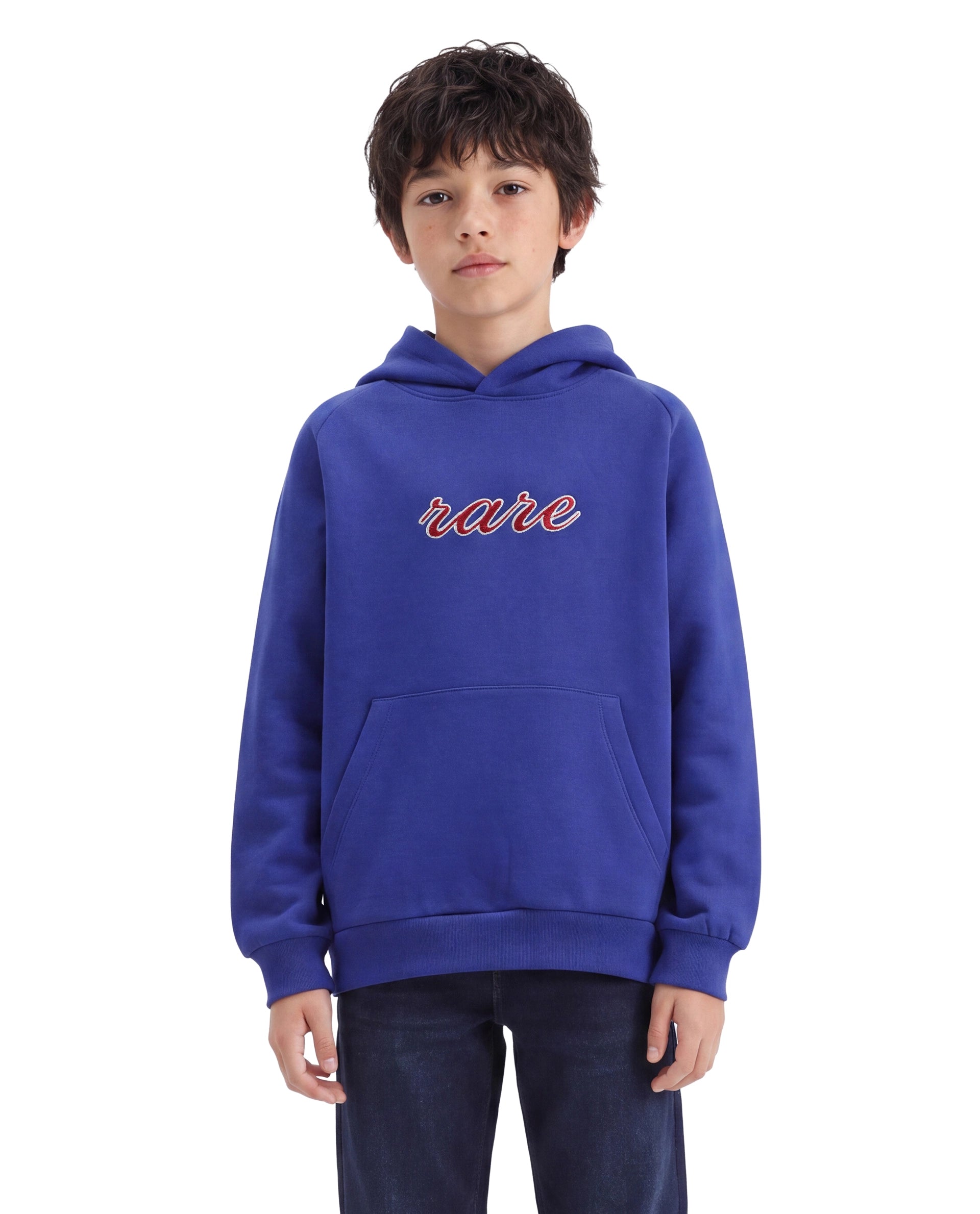 Rare Ones Kids Reo Purple Cotton Blend Fabric Hooded Pull-On Closure Regular Fit Typography Print Sweatshirt