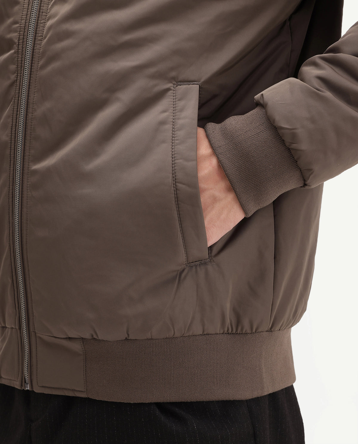 Rare Rabbit Men's Roy Primary Brown Polyester High Neck Regular Plain Jacket