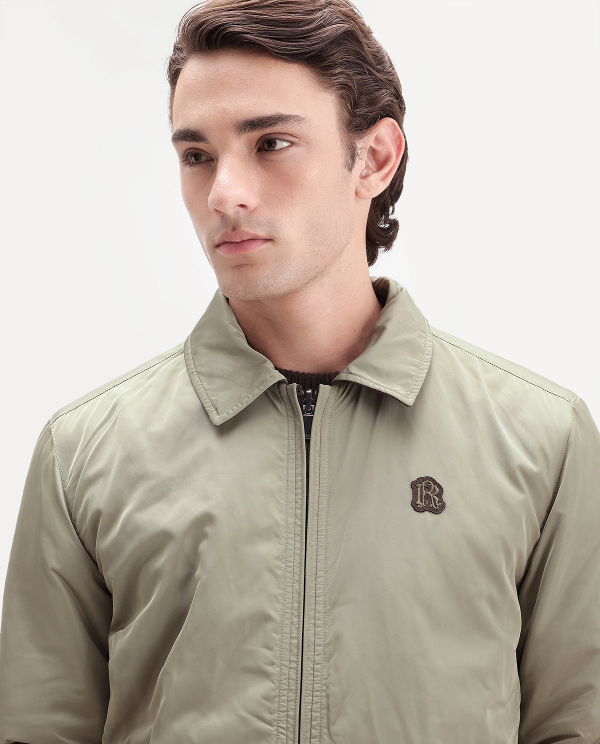 Rare Rabbit Men's Roy Primary Brown Polyester High Neck Regular Plain Jacket