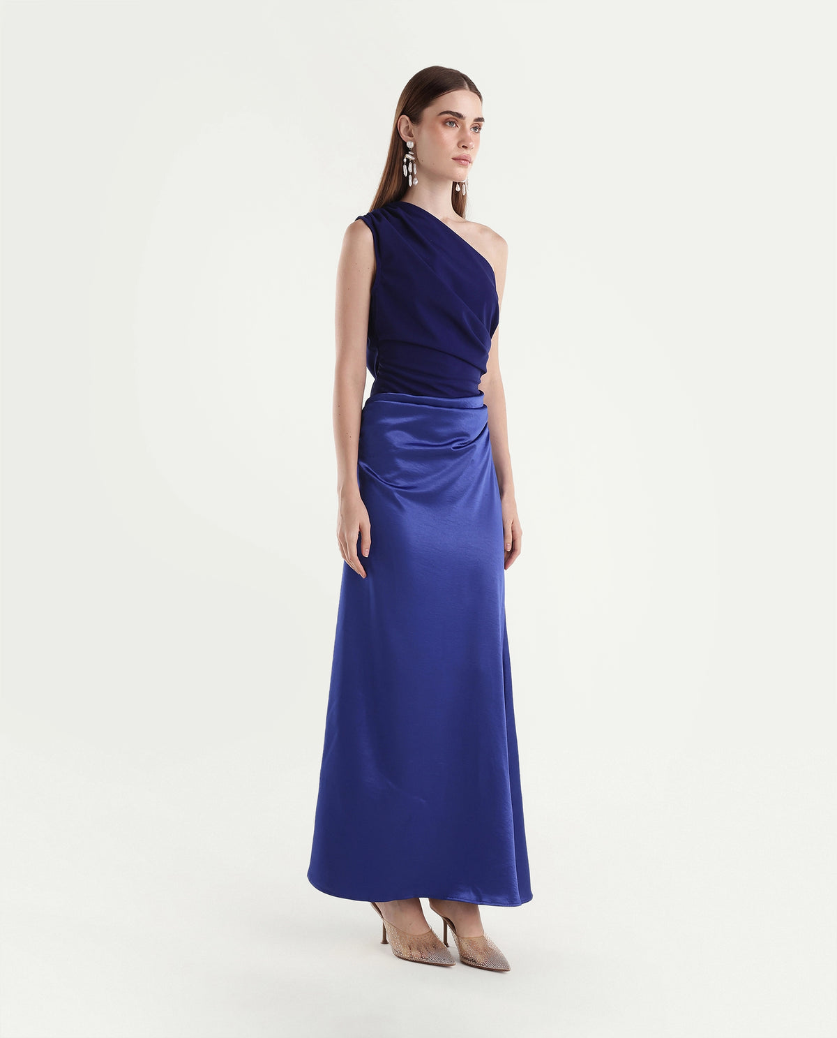 Rareism Women's Pache Navy Polyester Zipper Fitted Plain Dress - image 4
