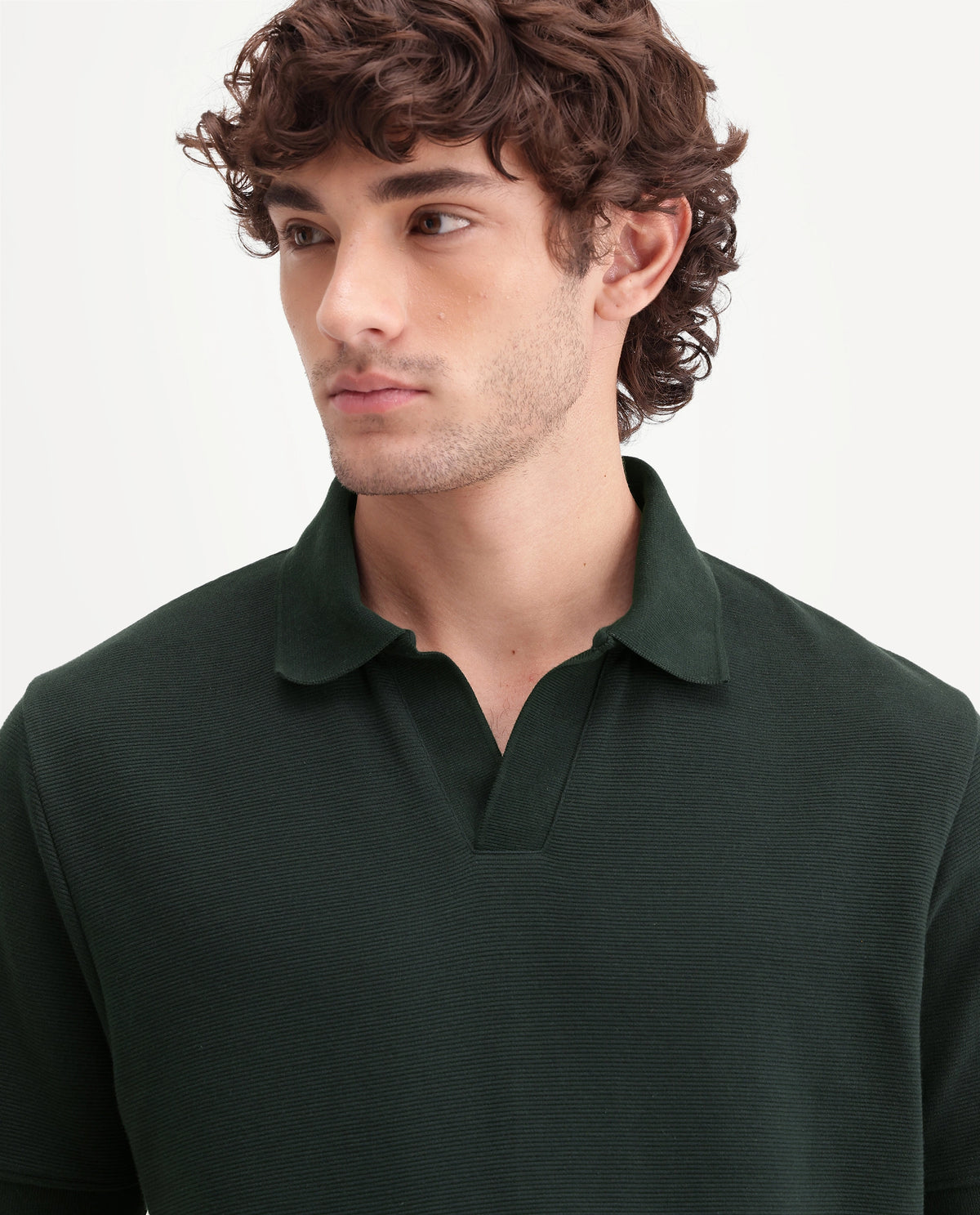 Rare Rabbit Men's Claws Dark Green Cotton Blend Jonny Collar Regular Plain Polo
