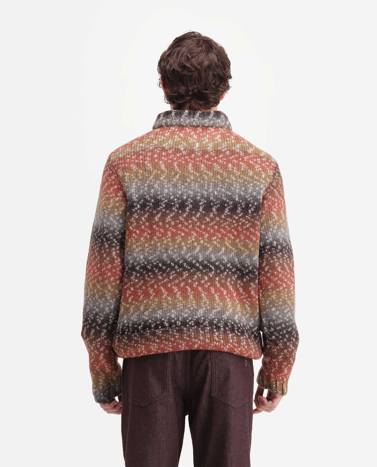 Rare Rabbit Men's Projekt Multi Acrylic Blend Crew Neck Regular Jacquard Sweater