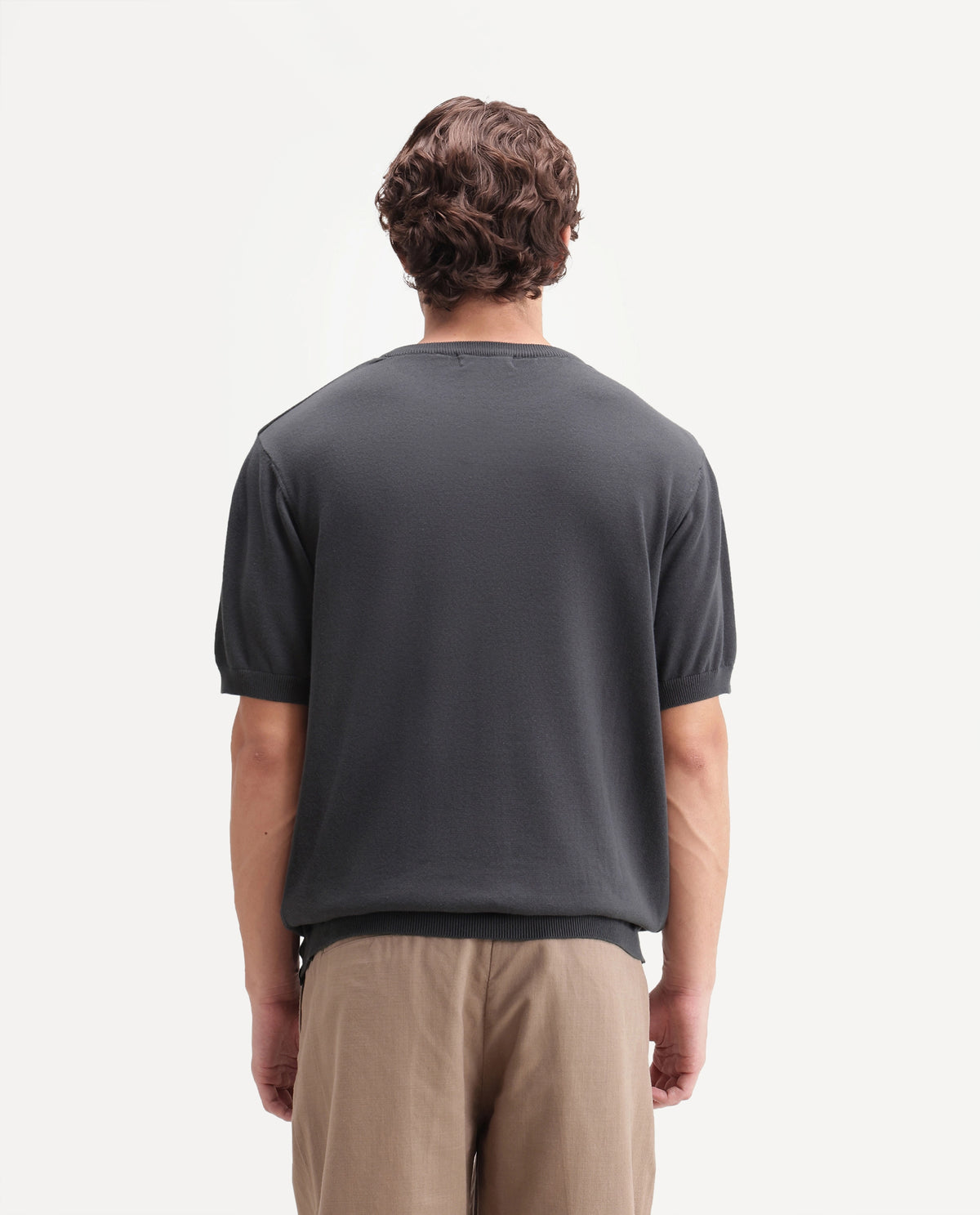 Rare Rabbit Men's  Erter Grey Cotton Crew Neck Regular Plain T-Shirt