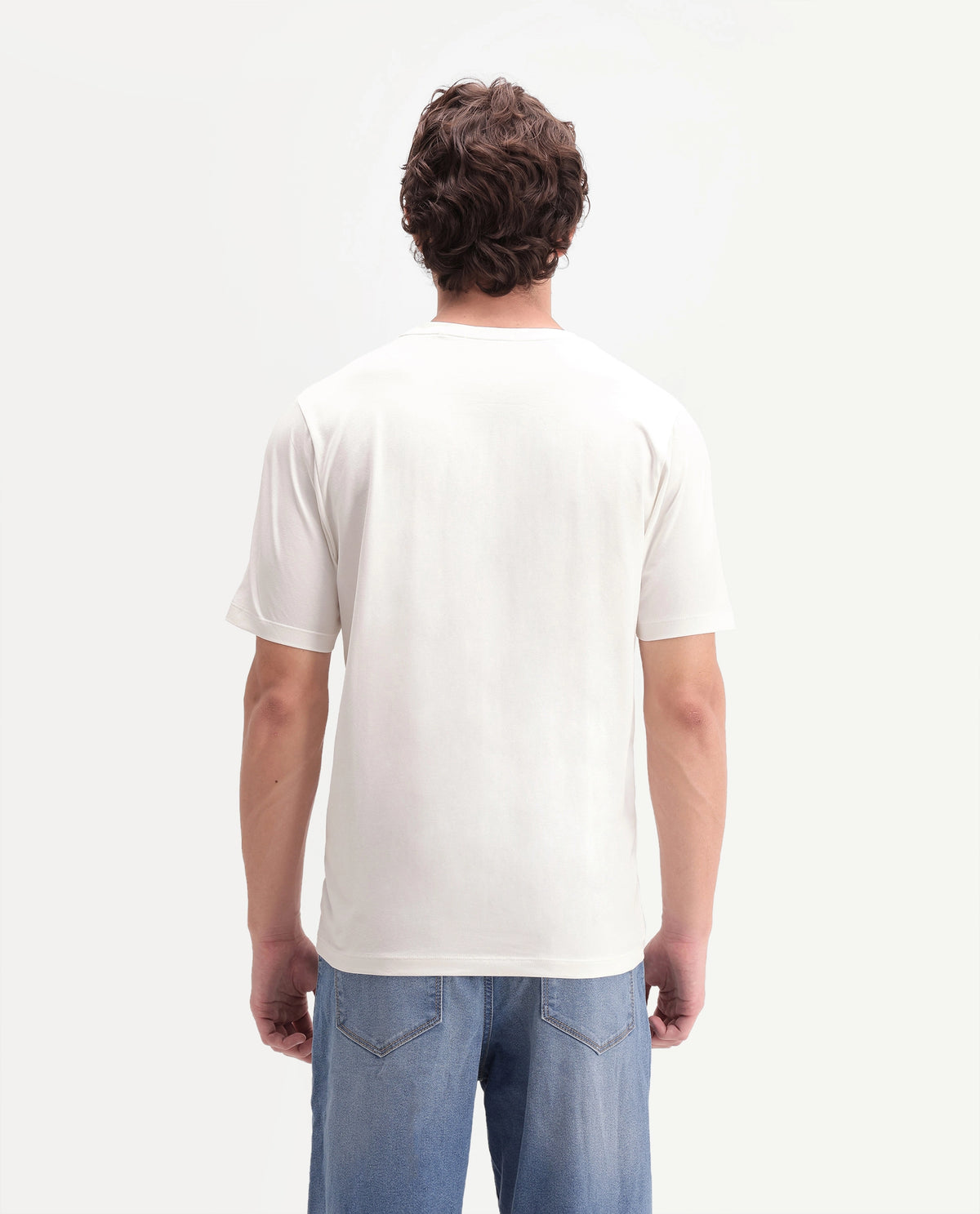 Rare Rabbit Men's Airo Off White Cotton Blend Crew Neck Regular Graphic Print T-Shirt