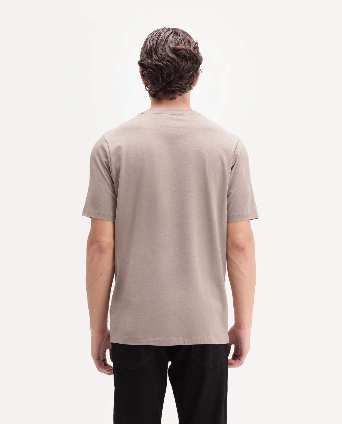 Rare Rabbit Men's Fleet Beige Cotton Blend Crew Neck Regular Graphic Print T-Shirt