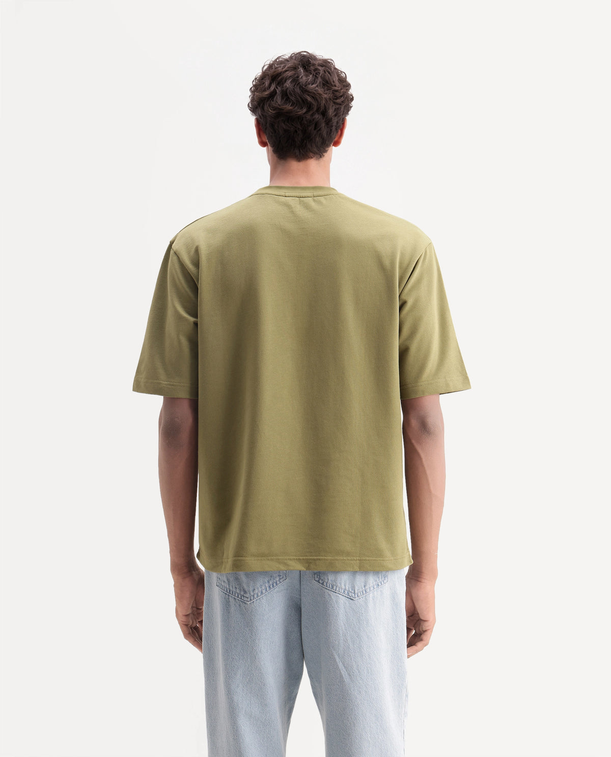 Rare Rabbit Men's Solane Dusky Olive Cotton Crew Neck Relaxed Graphic Print T-Shirt