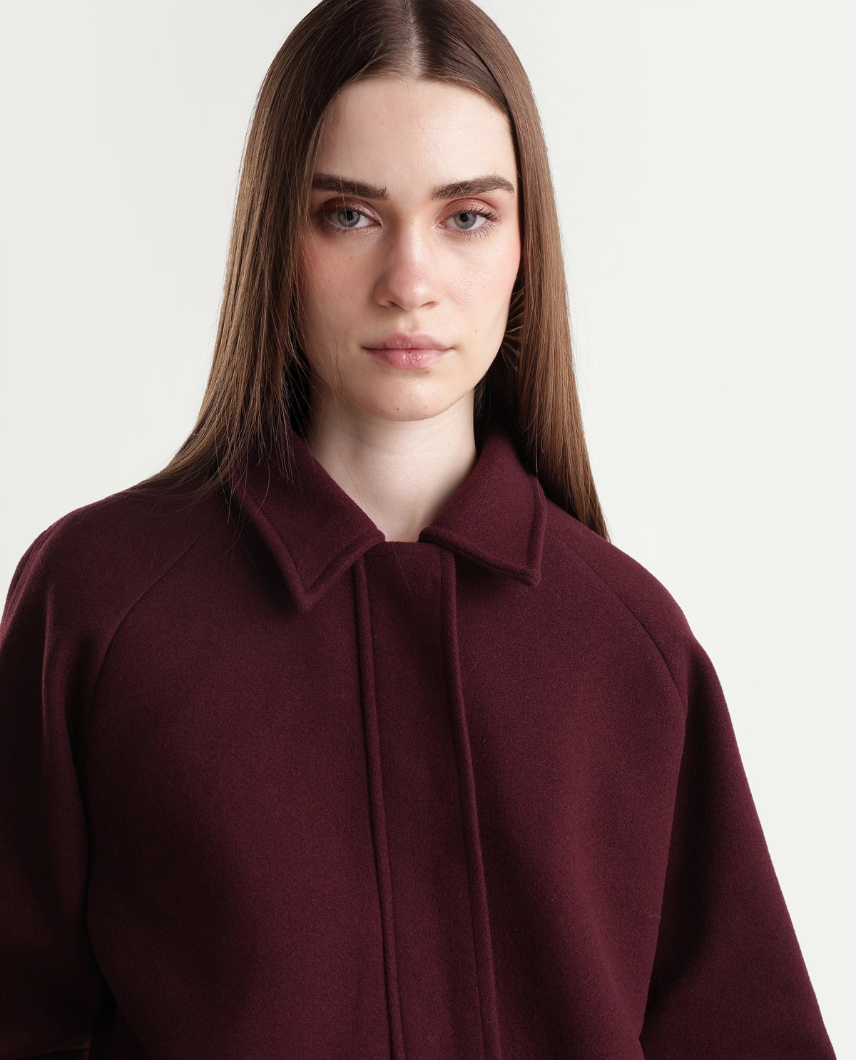 Rareism Women's Nicosaw26 Dark Maroon Polyester Spread Collar Zipper Relaxed Plain Jacket - image 3