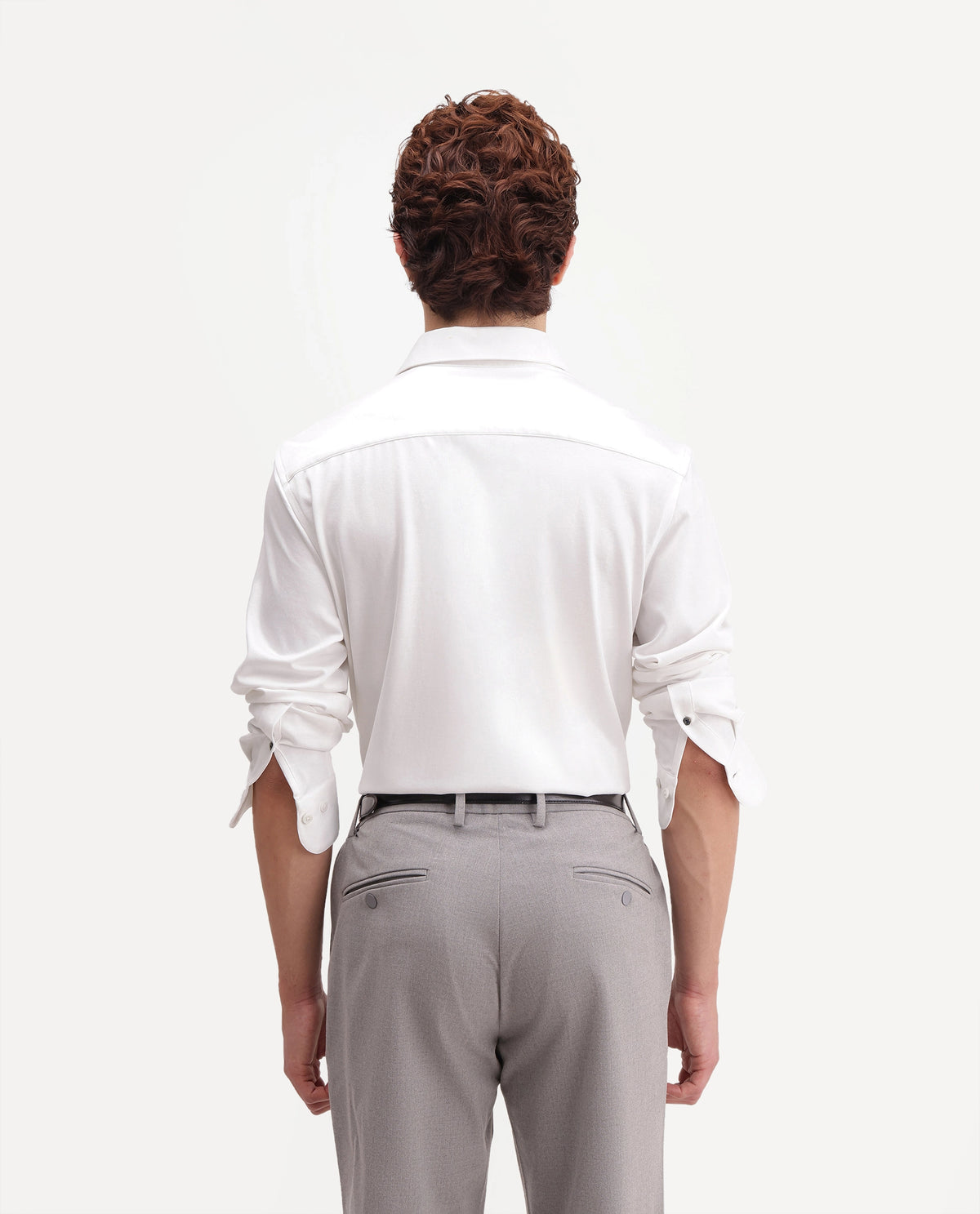Rare Rabbit Men's Bogi-26 White Cotton Blend Spread Collar Regular Plain Shirt