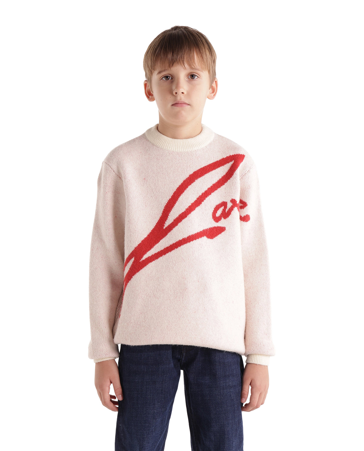 Rare Ones Kids Oscar Off White Acrylic Blend Pull-On Closure Regular Fit Graphic Print Sweater - image 4