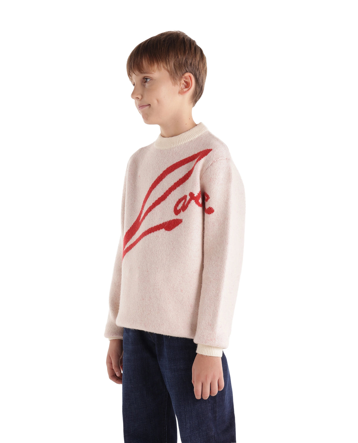 Rare Ones Kids Oscar Off White Acrylic Blend Pull-On Closure Regular Fit Graphic Print Sweater - image 5