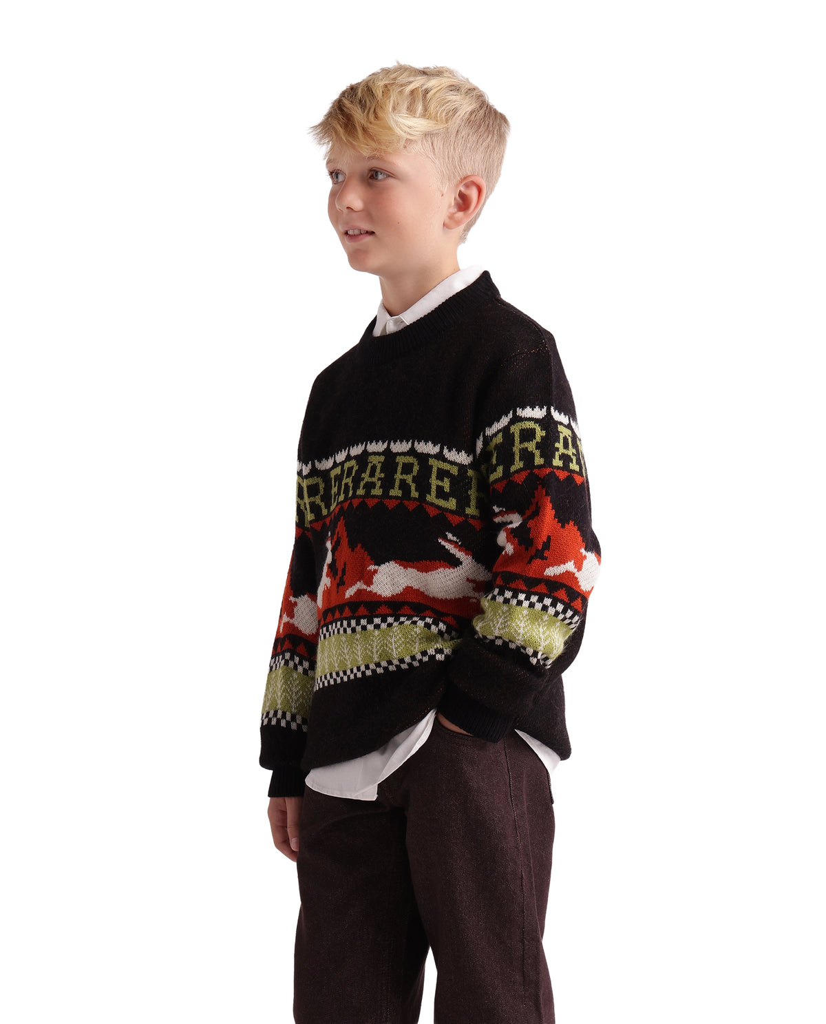 Rare Ones Kids Gabin Black Acrylic Blend Pull-On Closure Regular Fit Printed Sweater - image 6