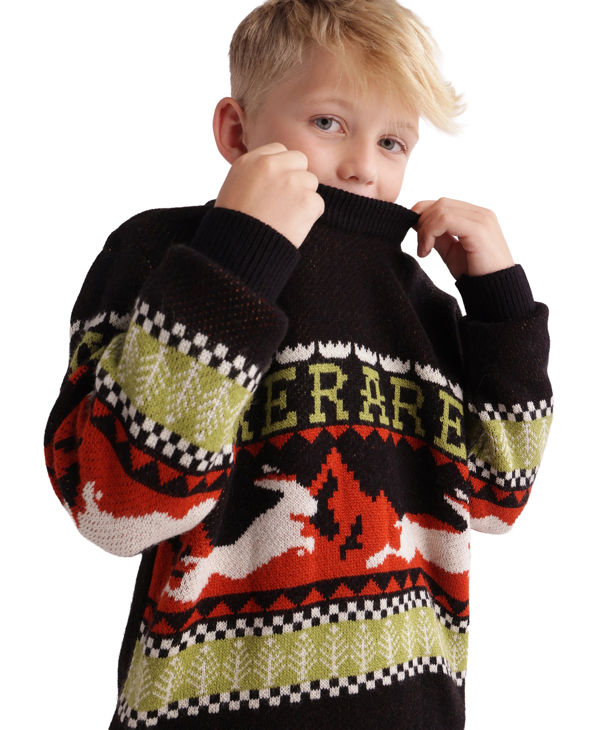 Rare Ones Kids Gabin Black Acrylic Blend Pull-On Closure Regular Fit Printed Sweater - image 5