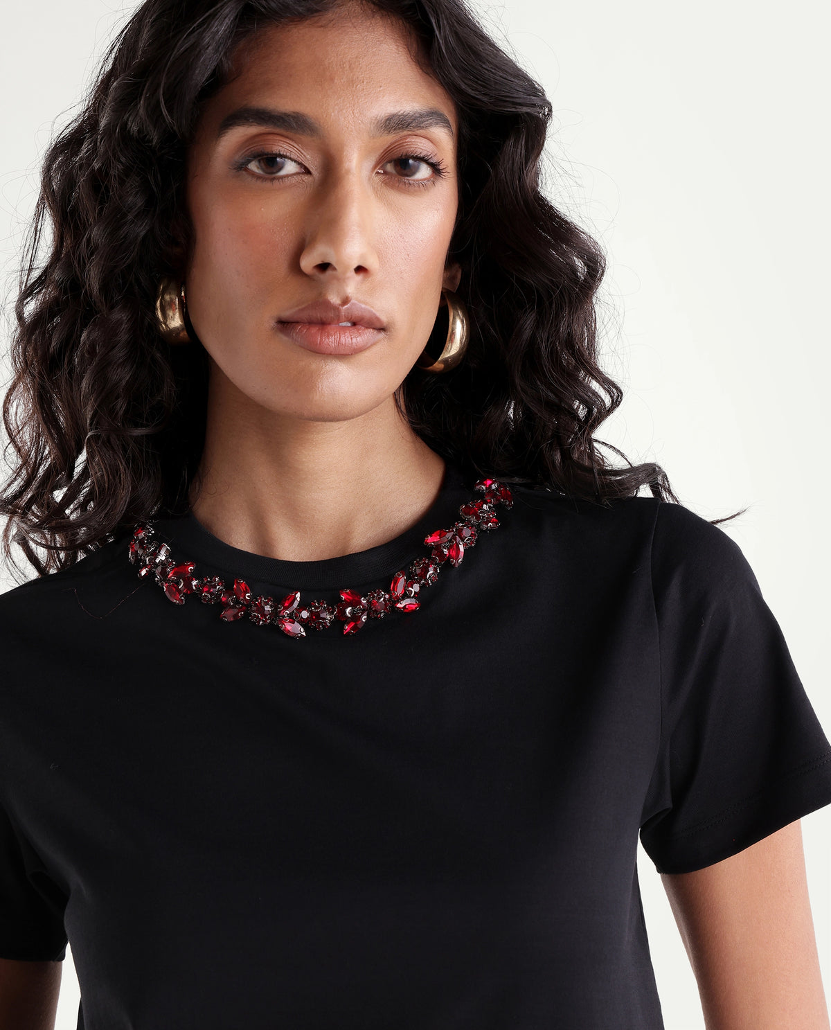 Rareism Women's Pemon Black Cotton Pull-On Regular Fit T-Shirt - image 3