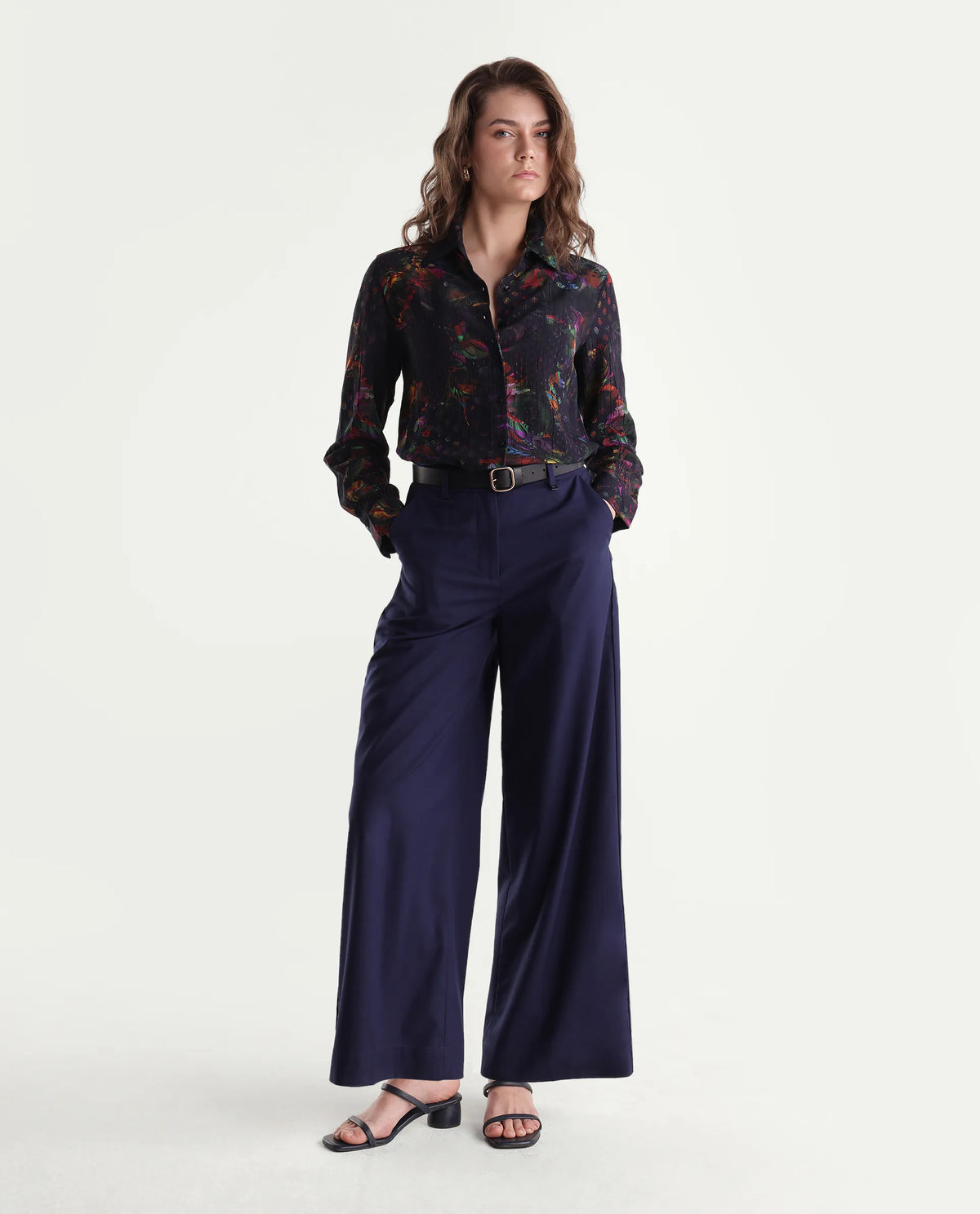 Rareism Women's Mausi Multi Viscose Spread Collar Regular Ornamental Print Shirt