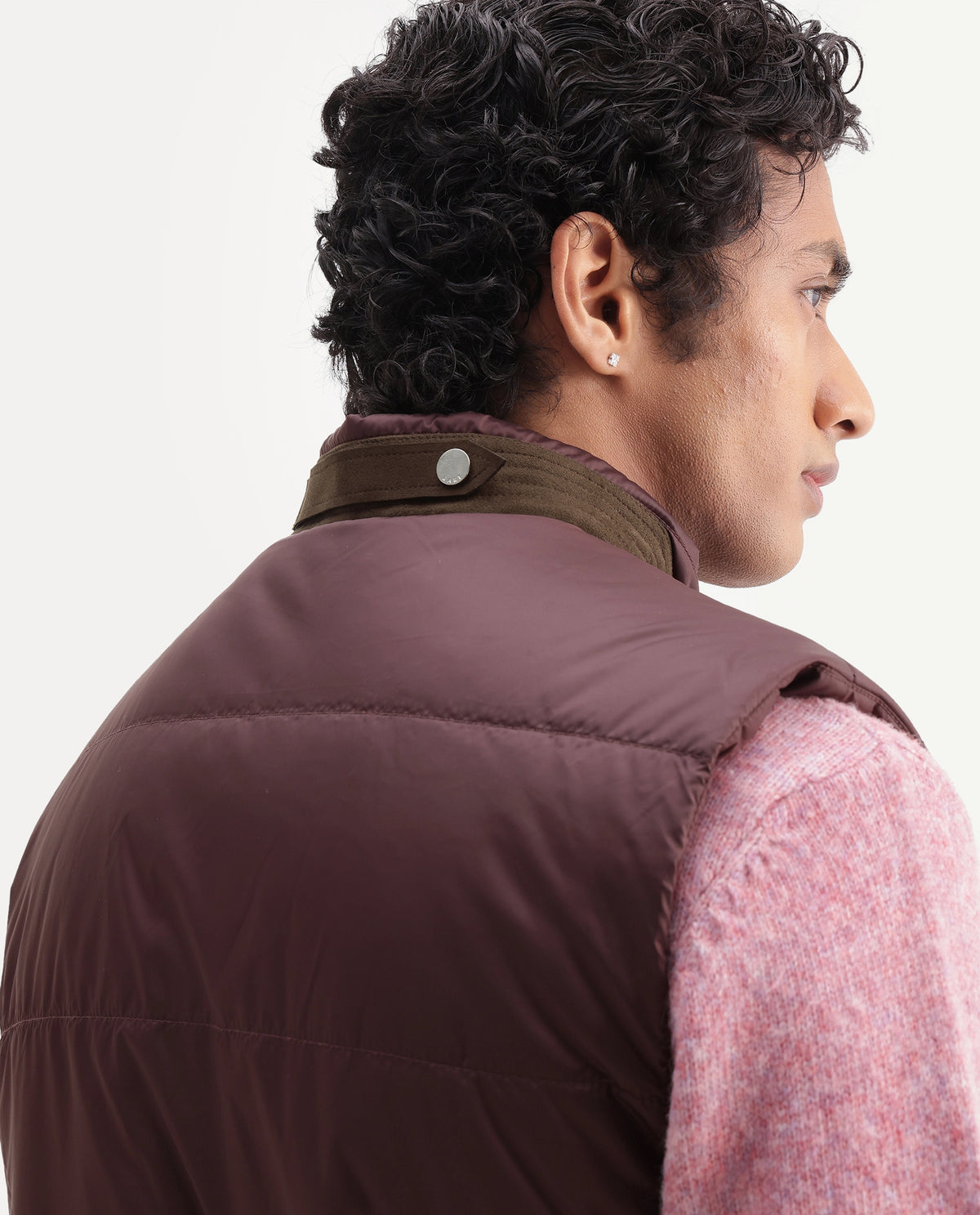Rare Rabbit Men's Ravo Maroon Cotton High Neck Regular Plain Jacket