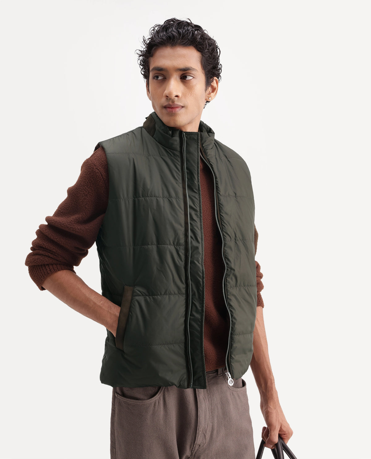 Rare Rabbit Men's Ravo Olive Polyester High Neck Regular Plain Jacket - image 1