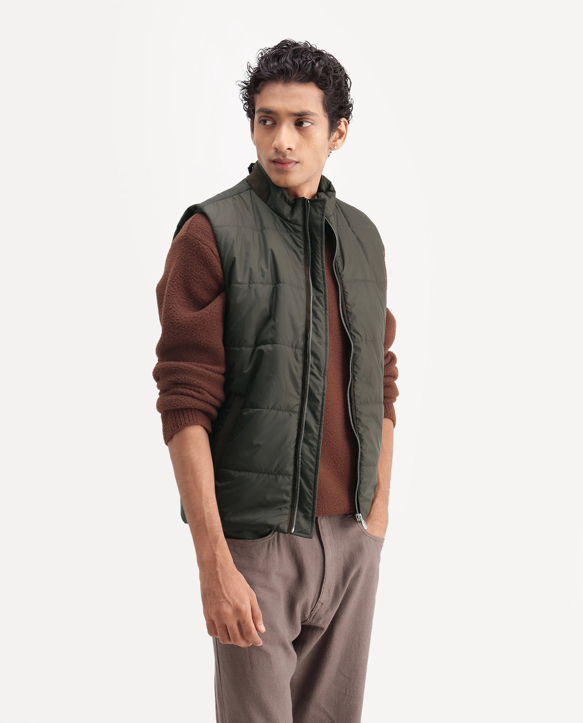 Rare Rabbit Men's Ravo Olive Polyester High Neck Regular Plain Jacket - image 6