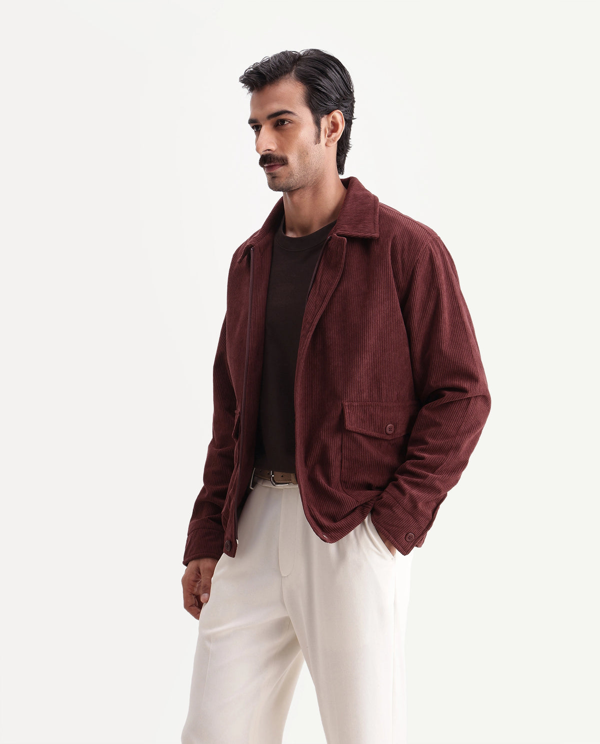 Rare Rabbit Men's Misha Maroon Polyester Spread Collar Regular Textured Jacket - image 6