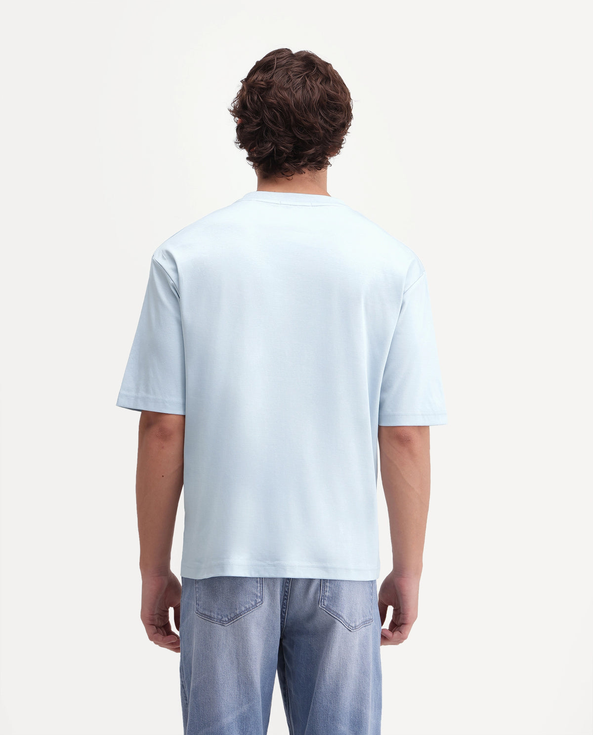 Rare Rabbit Men's Aeno Light Blue Cotton Crew Neck Regular Graphic Print T-Shirt