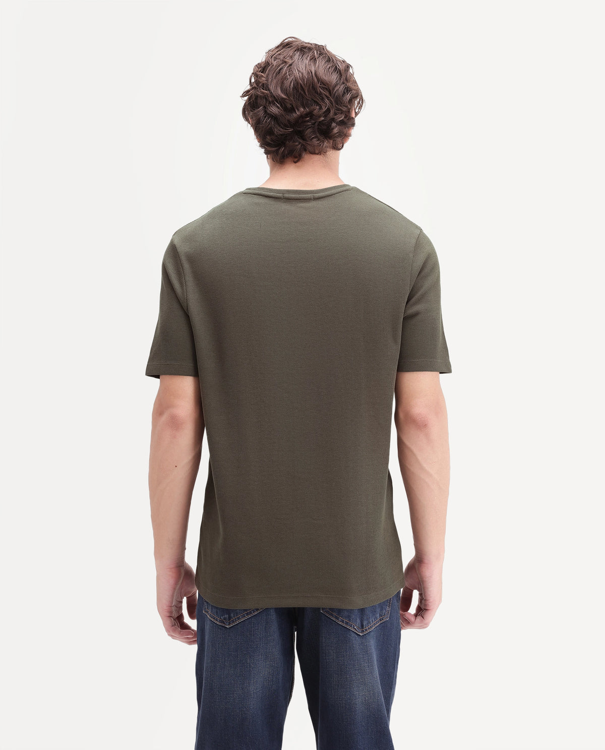 Rare Rabbit Men's Azuro Dusky Olive Cotton Crew Neck Regular Graphic Print T-Shirt